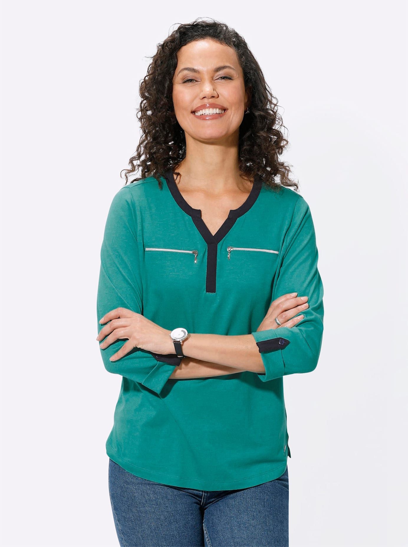 Casual Looks Shirt met 3 4 mouwen Shirt (1-delig)