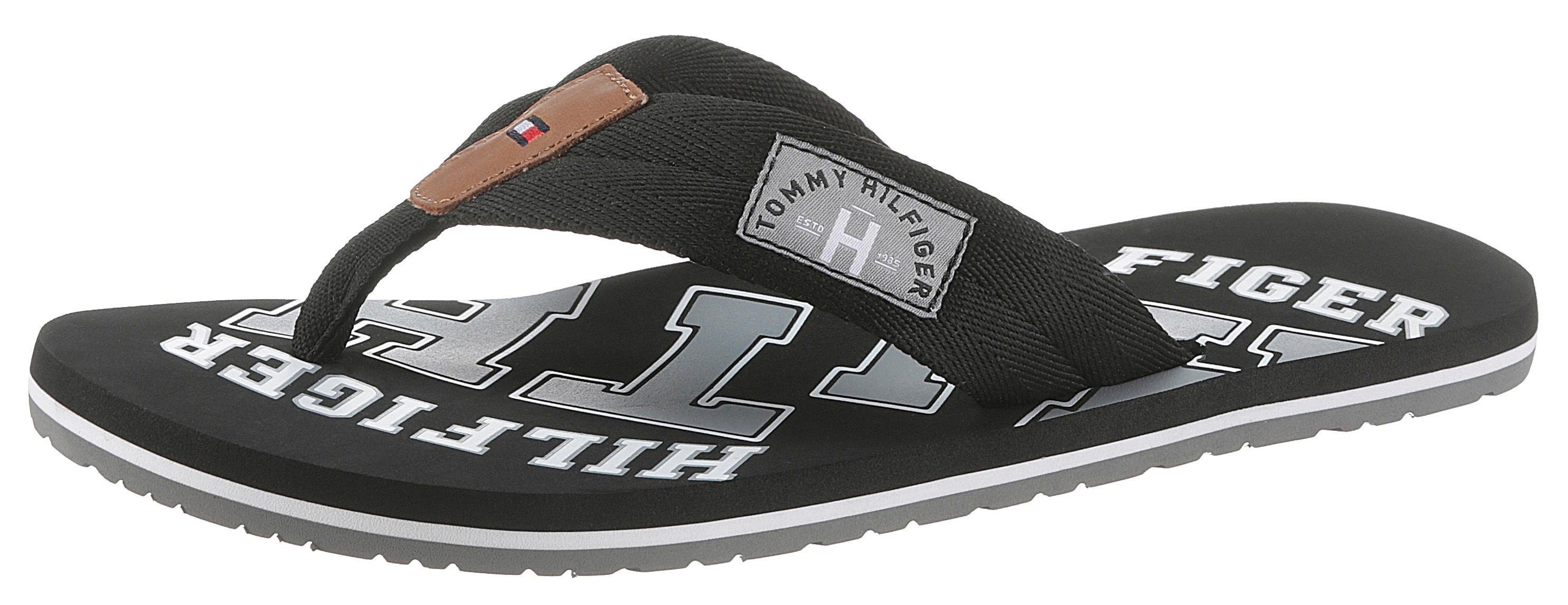 Tommy Hilfiger Teenslippers ESSENTIAL TH BEACH SANDAL zomerschoen, slippers, badschoen, zwemschip, met logoprint