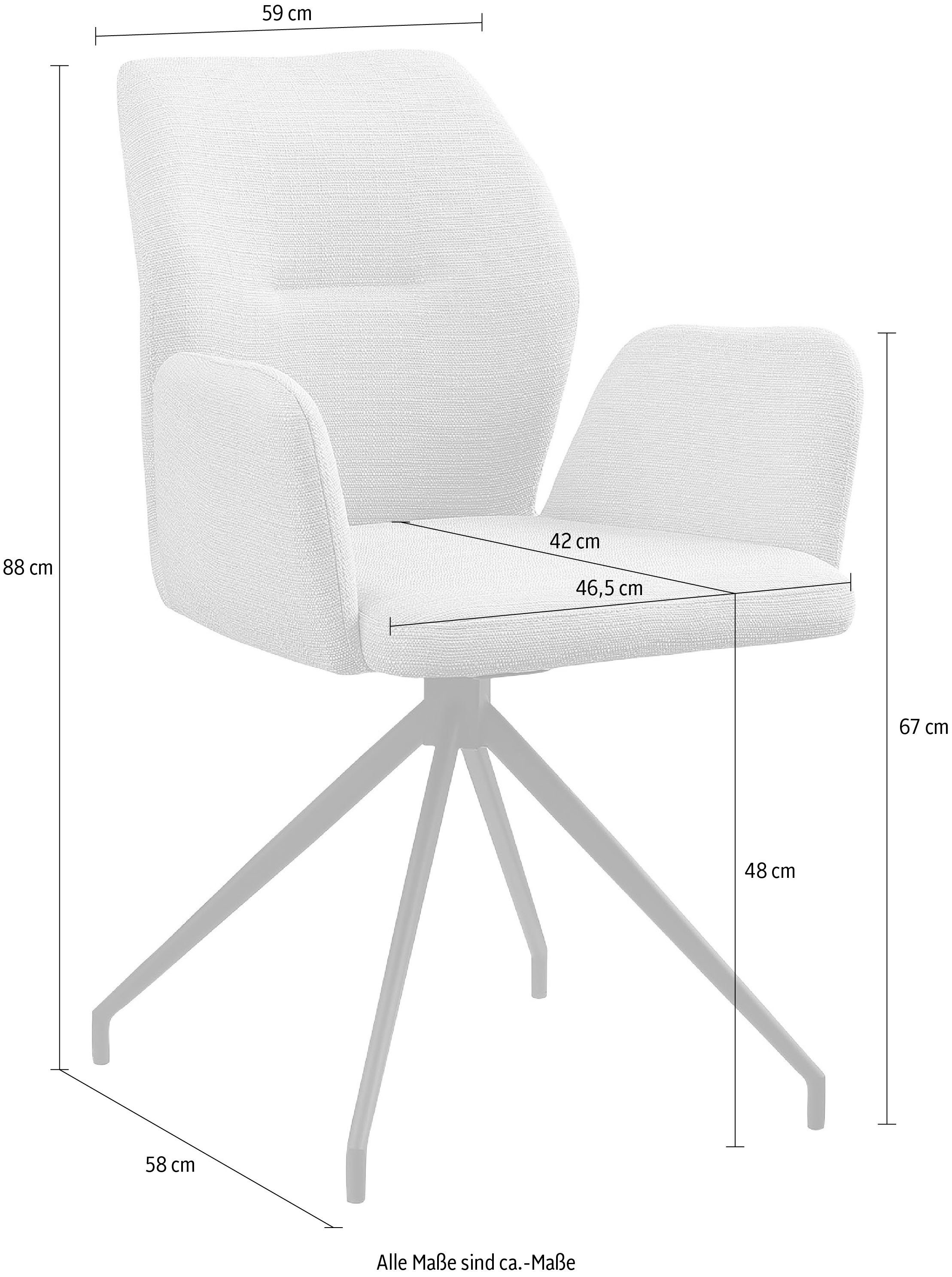 SalesFever Eetkamerstoel Taormina armstoel, frame zwart Eetkamerstoel met 180° draaifunctie (1 stuk)