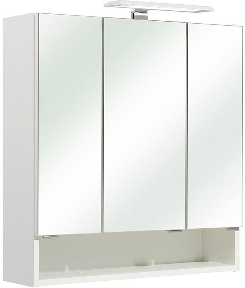 Saphir Badmeubelset Quickset 953 5-delig, wastafelonderkast en led-spiegelkast in glanzend wit, badkamermeubel inclusief deurdemper, zonder wasbak, 9 deuren (set, 5 stuks)
