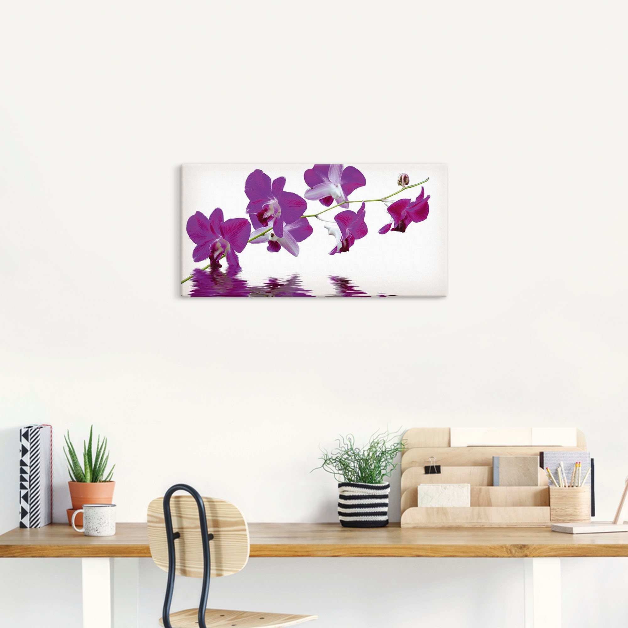 Artland Artprint op linnen Violette orchideeën gespannen op een spieraam