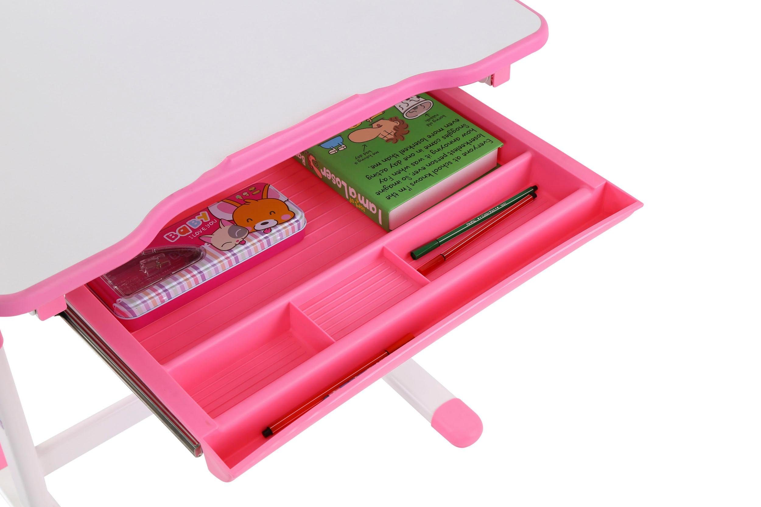 Vipack Kinderbureau Comfortline Scholierenbureau, ergonomisch in hoogte verstelbaar, met bergruimte (set)