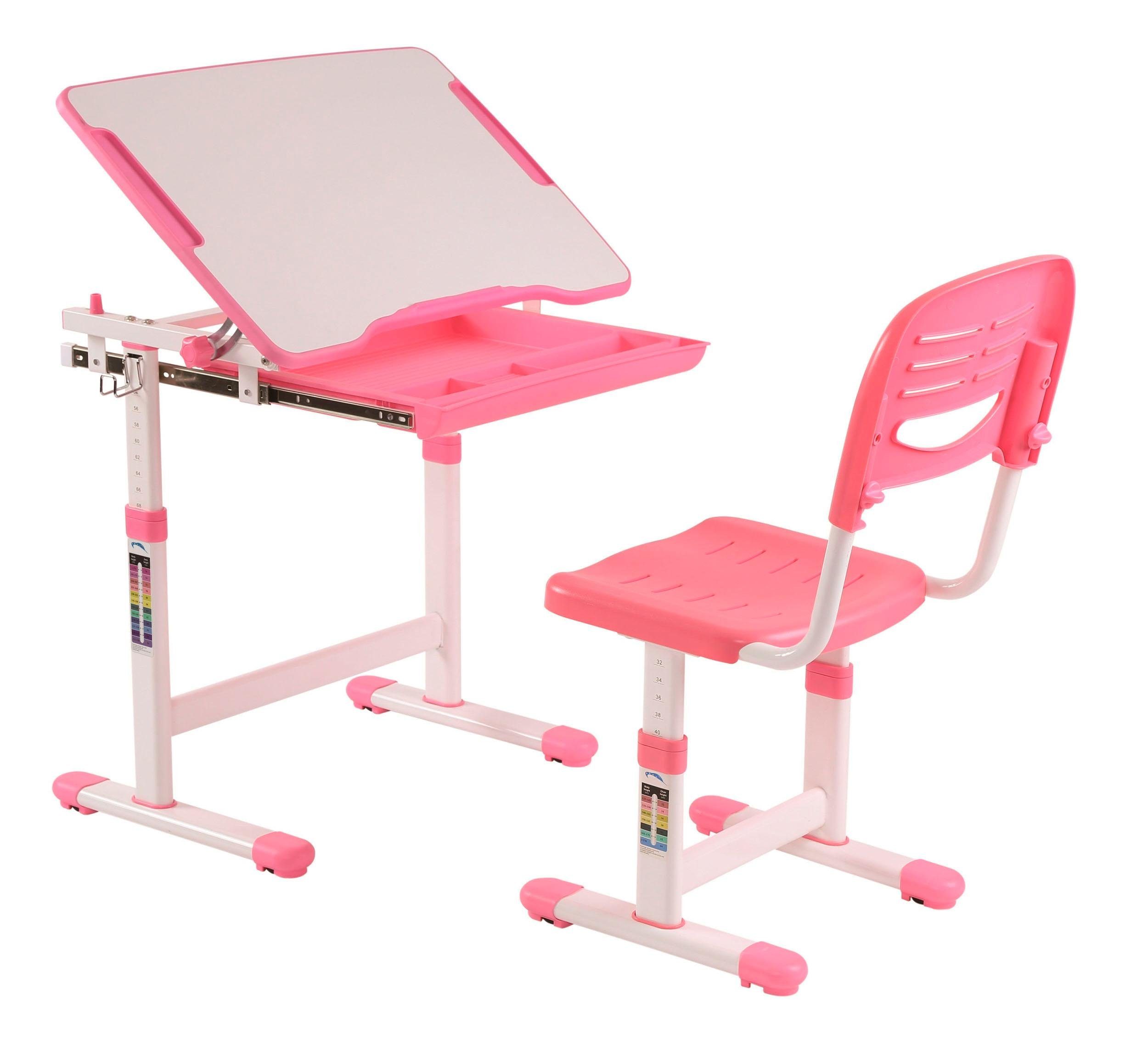 Vipack Kinderbureau Comfortline Scholierenbureau, ergonomisch in hoogte verstelbaar, met bergruimte (set)