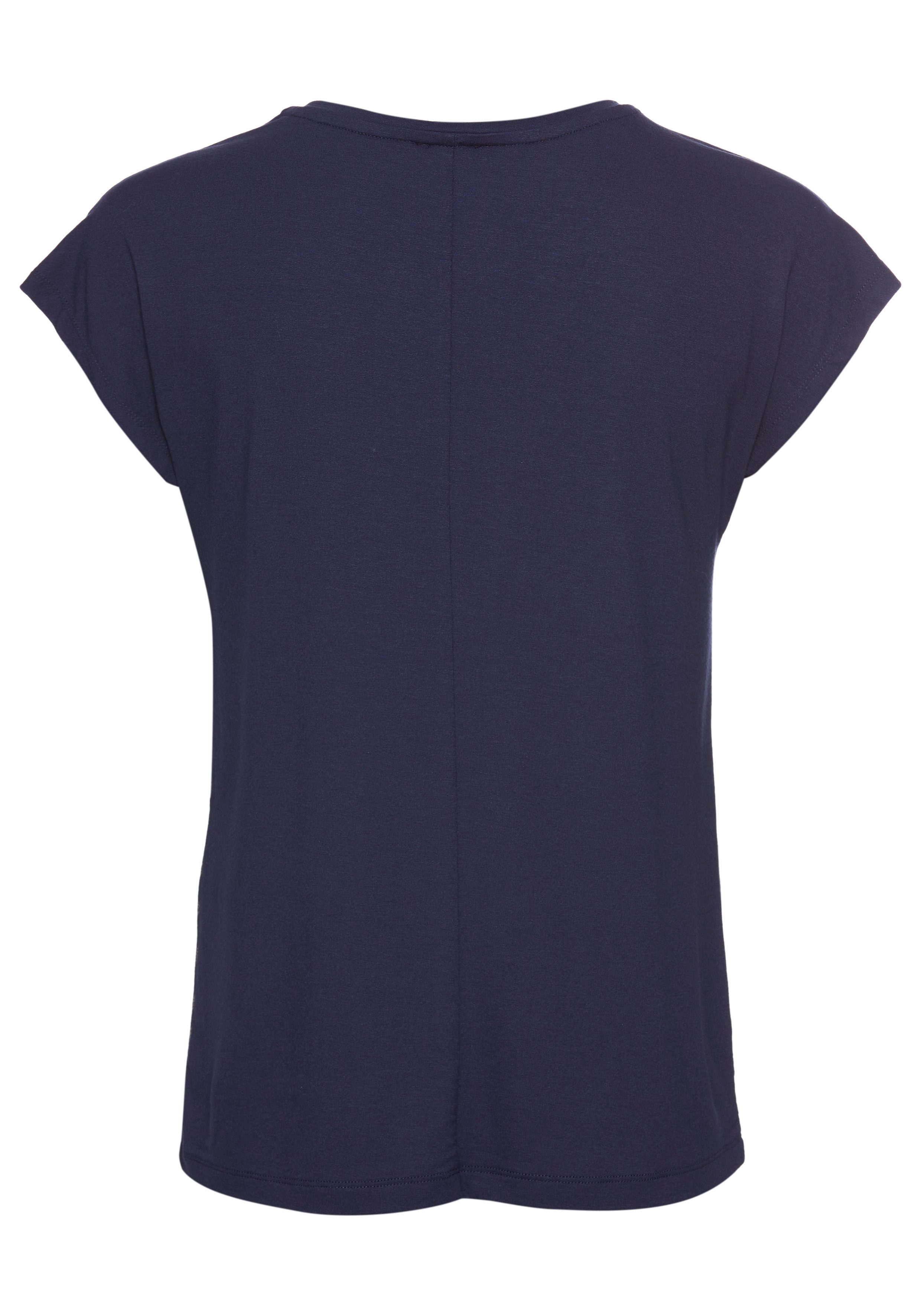 Laura Scott Shirt met ronde hals Korte mouwen, figuurvolgend, van elastische single jersey