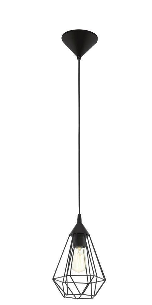 EGLO Hanglamp TARBES hanglamp, pendellamp, vintage, retro, staal, zwart E27