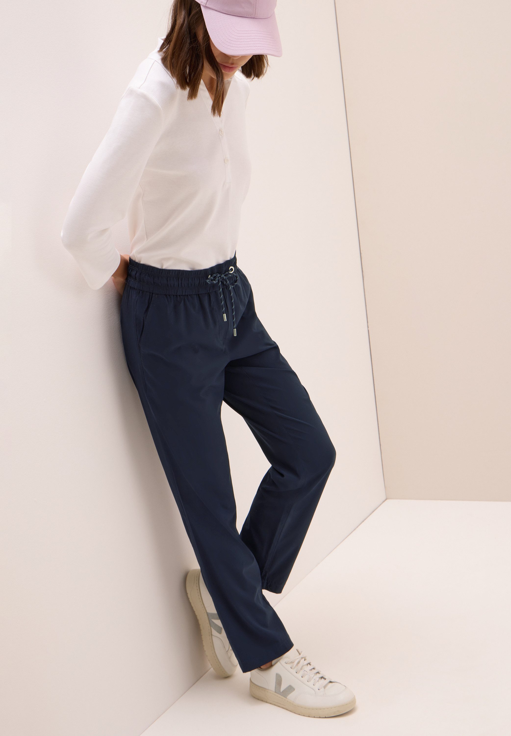 Cecil Stoffen broek Style Tracey Light met elastische band en rijgkoord
