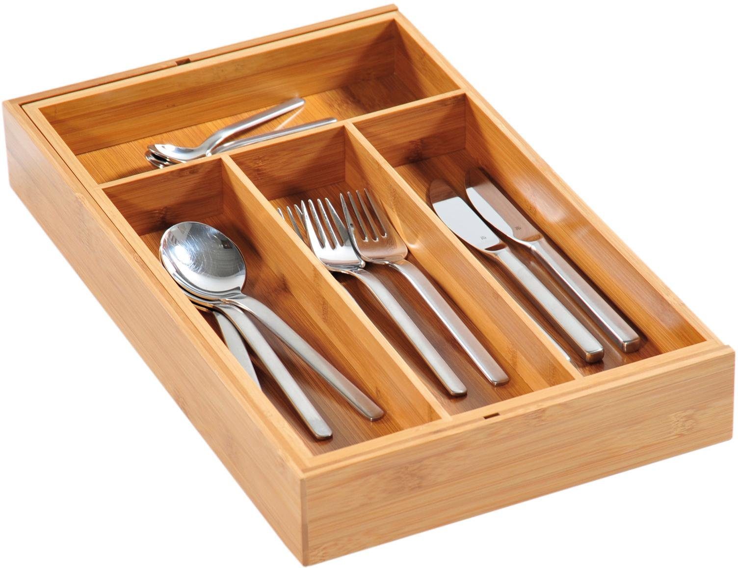 KESPER for kitchen & home Bestekbak variabel uitschuifbaar, bamboe