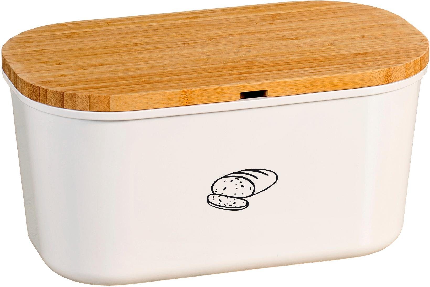 KESPER for kitchen & home Broodtrommel Afmetingen (B/H/D): 37 x 17 x 21,5 cm (1-delig) voedsel bewaardozen wit