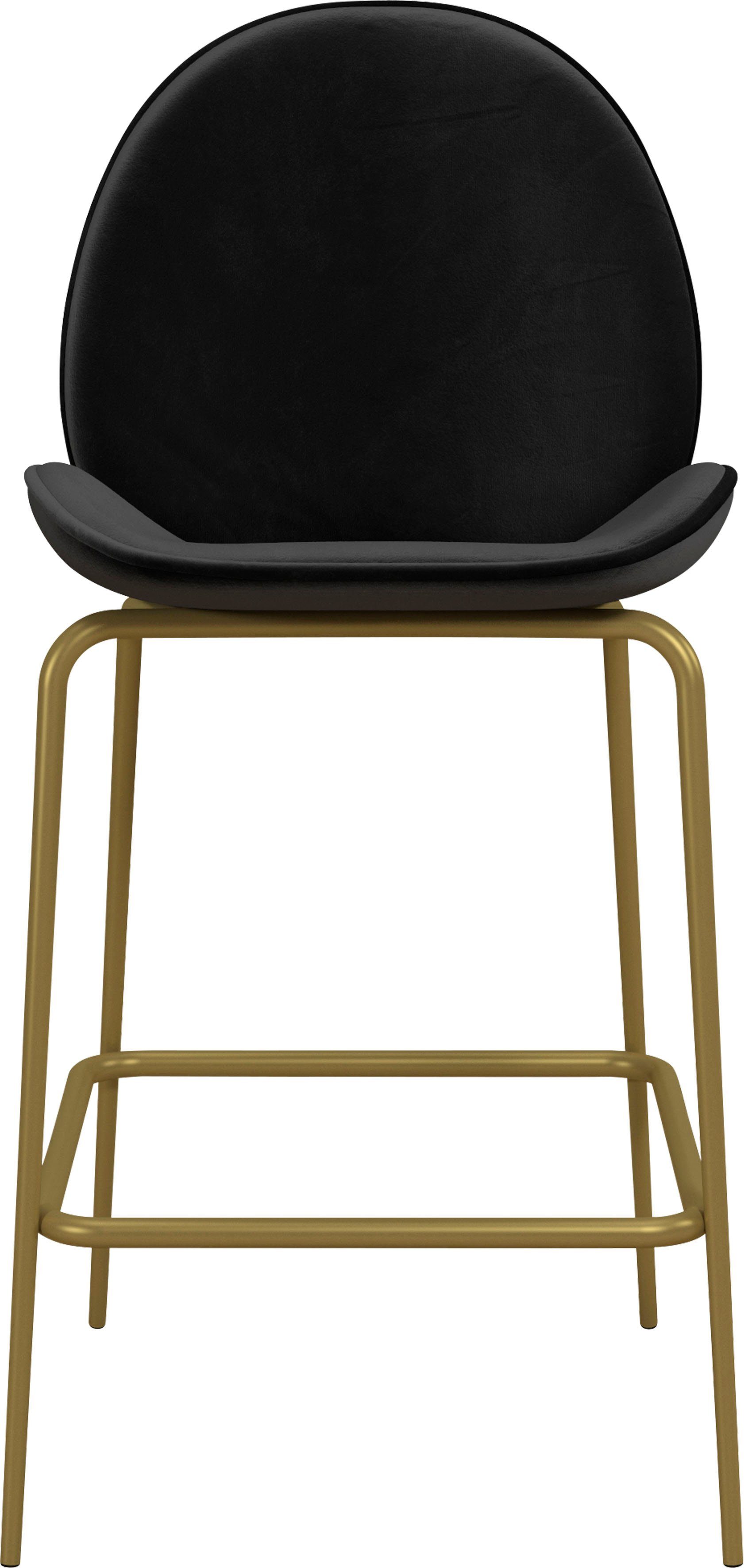 CosmoLiving by Cosmopolitan Barkruk Astor Zacht verdikte zitting en rugleuning, messingkleurig frame, zithoogte 63 cm (1 stuk)