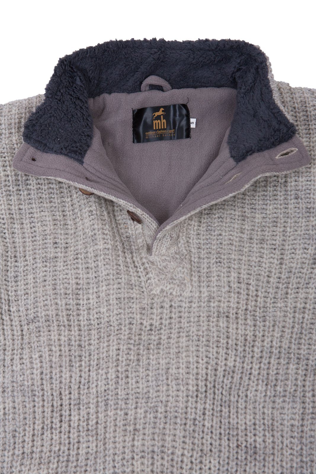 DEPROC Active Gebreid fleecejack Wollen trui met fleece ELKFORD MEN