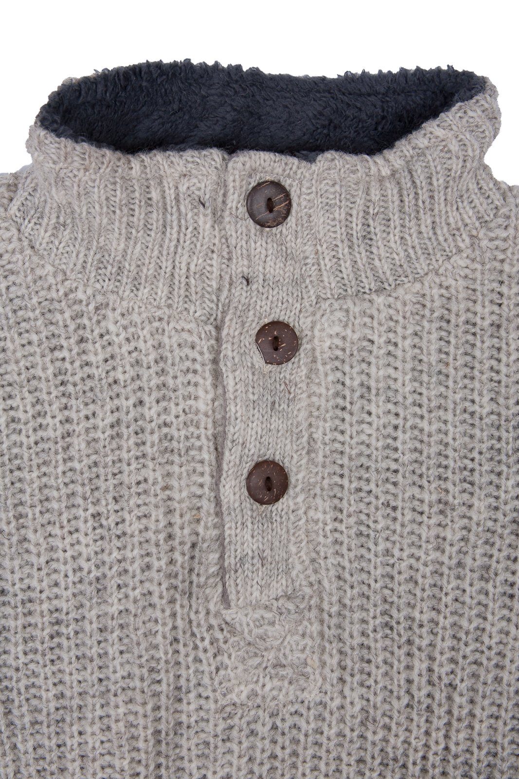 DEPROC Active Gebreid fleecejack Wollen trui met fleece ELKFORD MEN