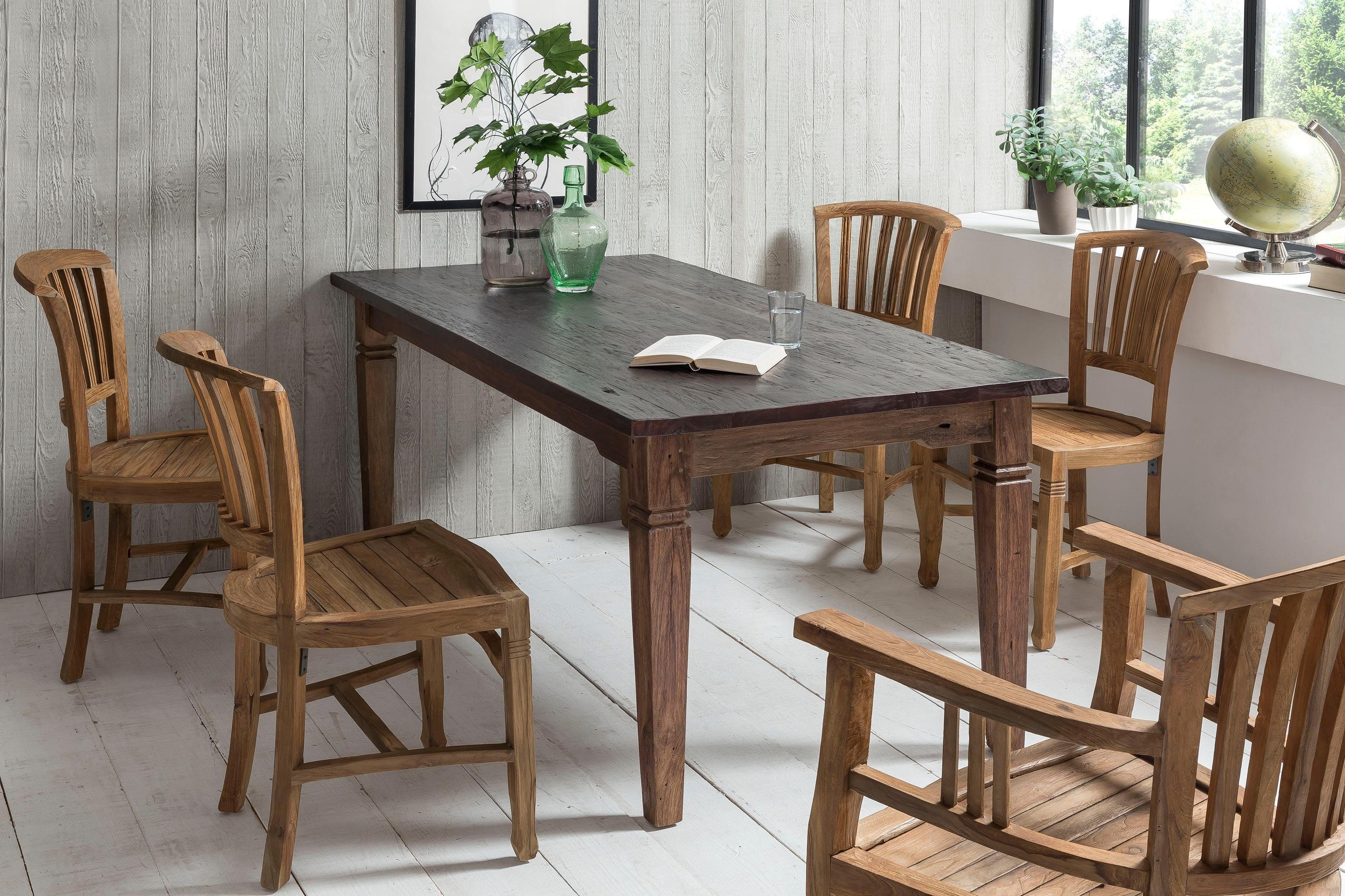 SIT Eettafel Seadrift gerecyclede teak-gebruikt hout, shabby chic, vintage
