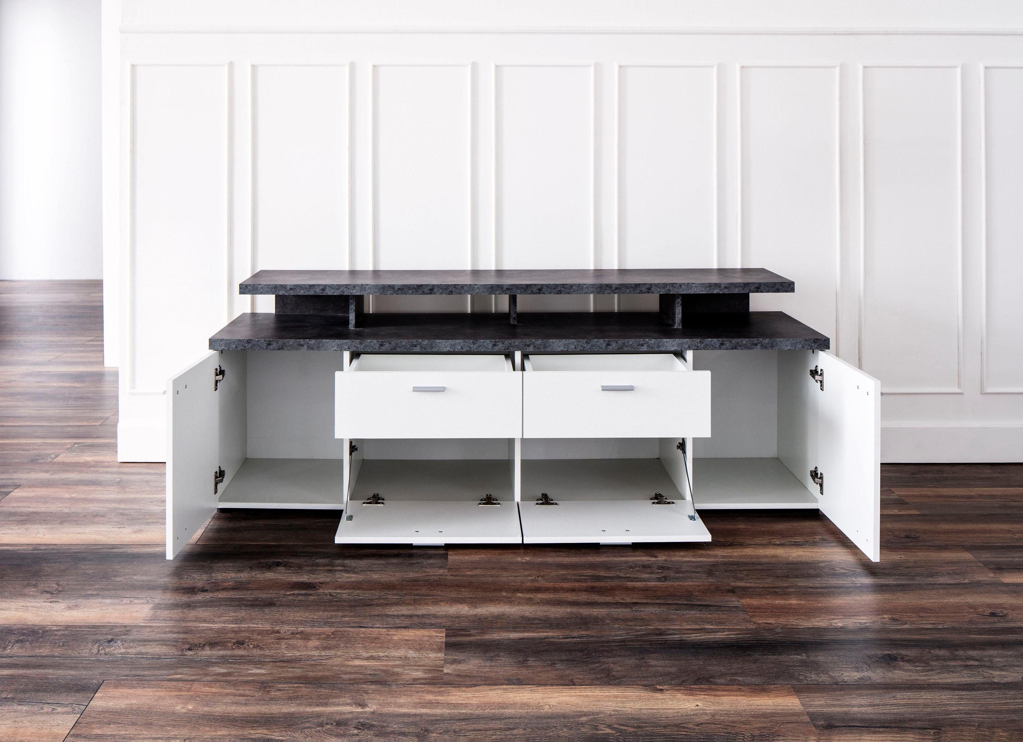 INOSIGN Tv-meubel Messina Lowboard met TV-opzetstuk - Voor televisies tot 60 inch (1 stuk)
