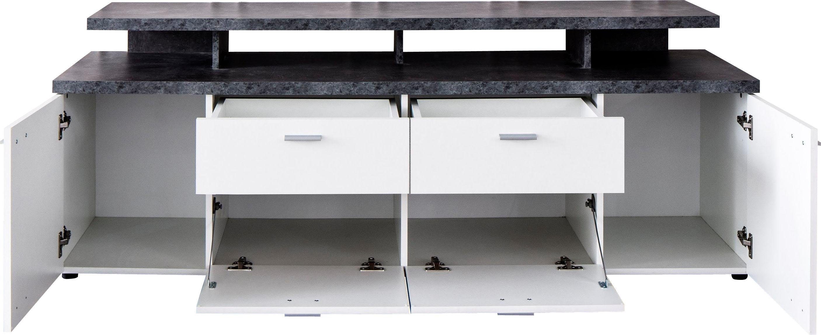 INOSIGN Tv-meubel Messina Lowboard met TV-opzetstuk - Voor televisies tot 60 inch (1 stuk)