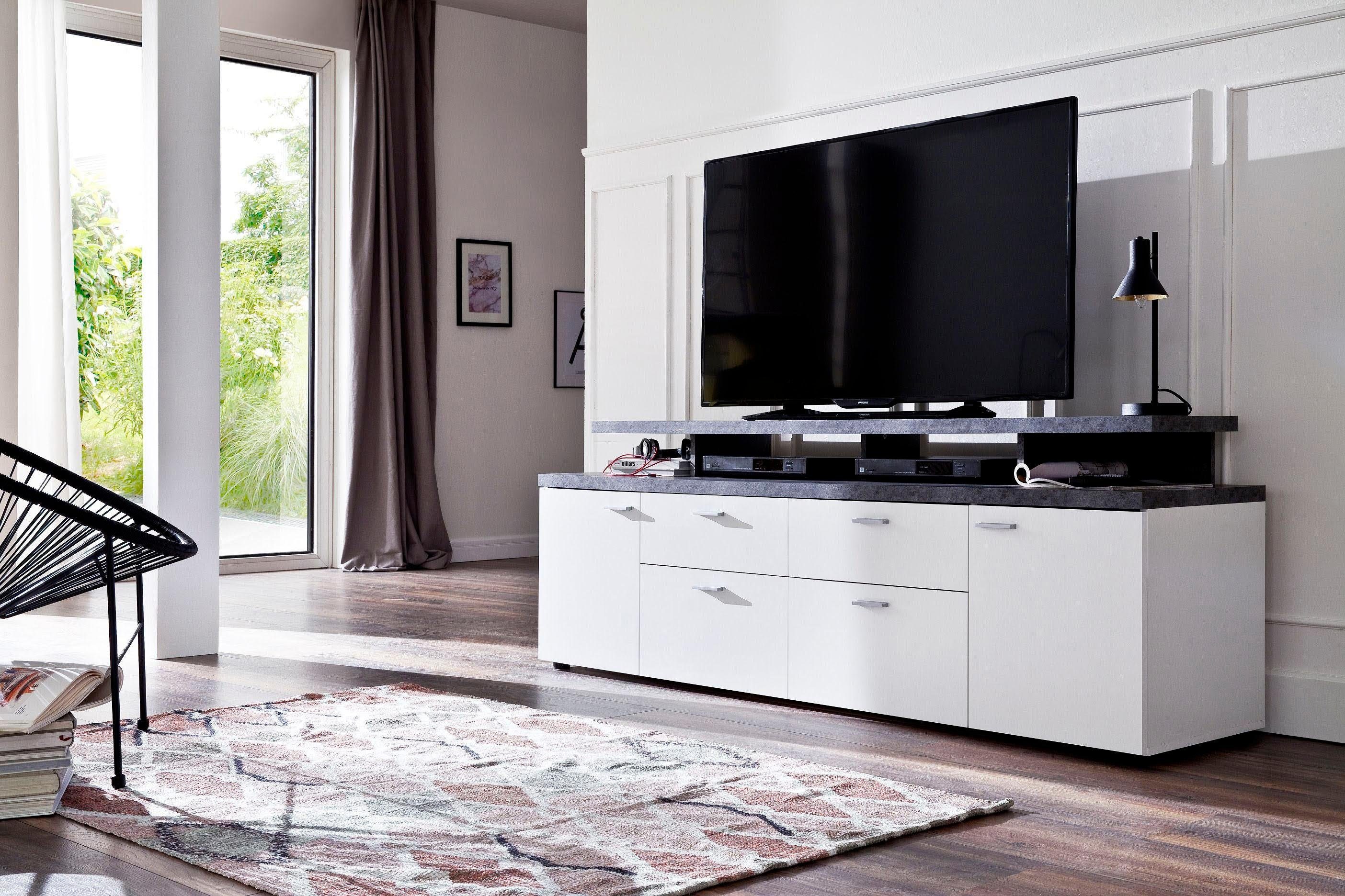INOSIGN Tv-meubel Messina Lowboard met TV-opzetstuk - Voor televisies tot 60 inch (1 stuk)