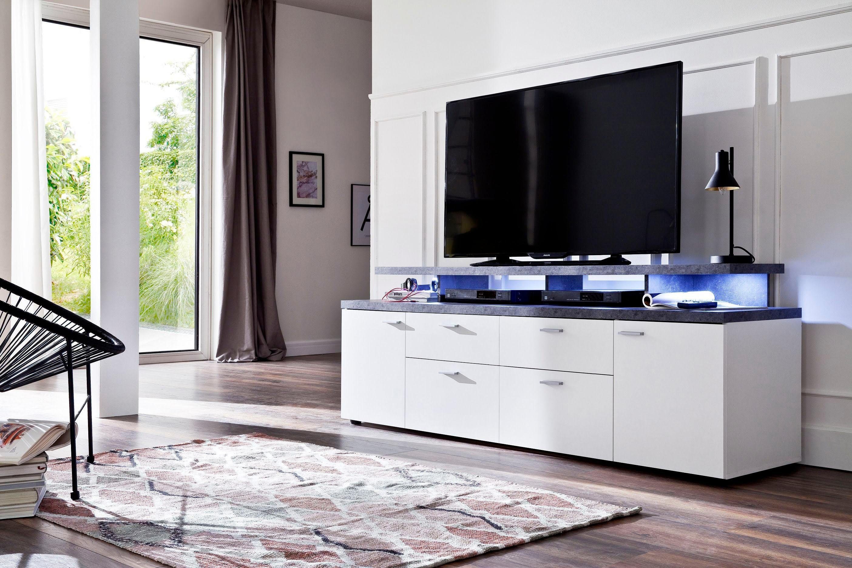 INOSIGN Tv-meubel Messina Lowboard met TV-opzetstuk - Voor televisies tot 60 inch (1 stuk)