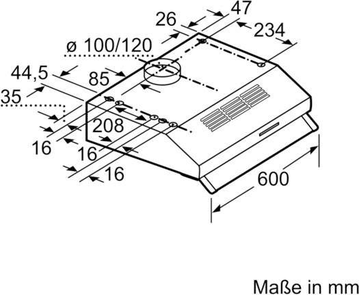 NEFF Onderbouwkap D60LAA0N1 60 cm breed