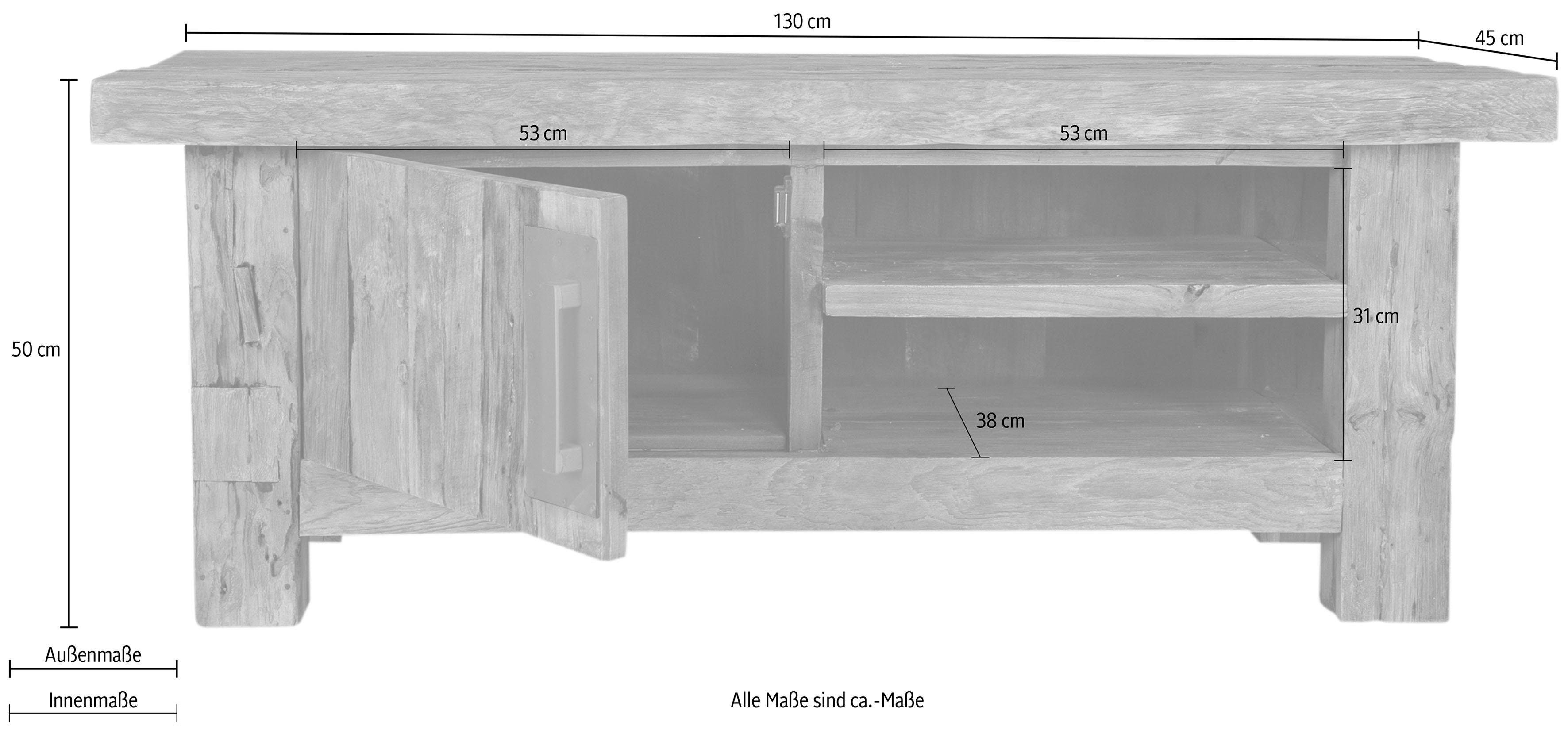 SIT Tv-meubel Coral van gerecyclede teak-gebruikt hout, breedte 130 cm