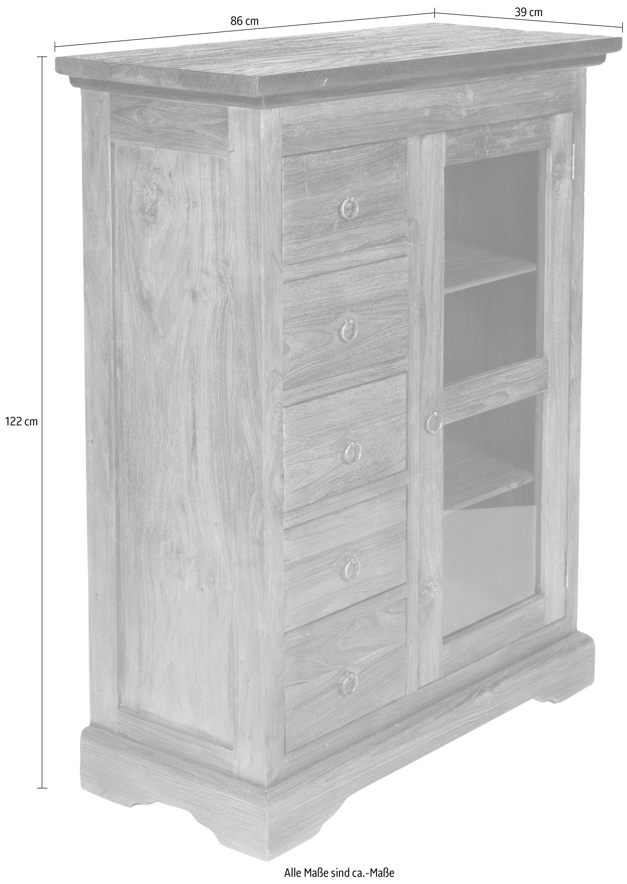 SIT Multifunctionele kast Seadrift van gerecycled gebruikt hout teak, shabby chic, vintage
