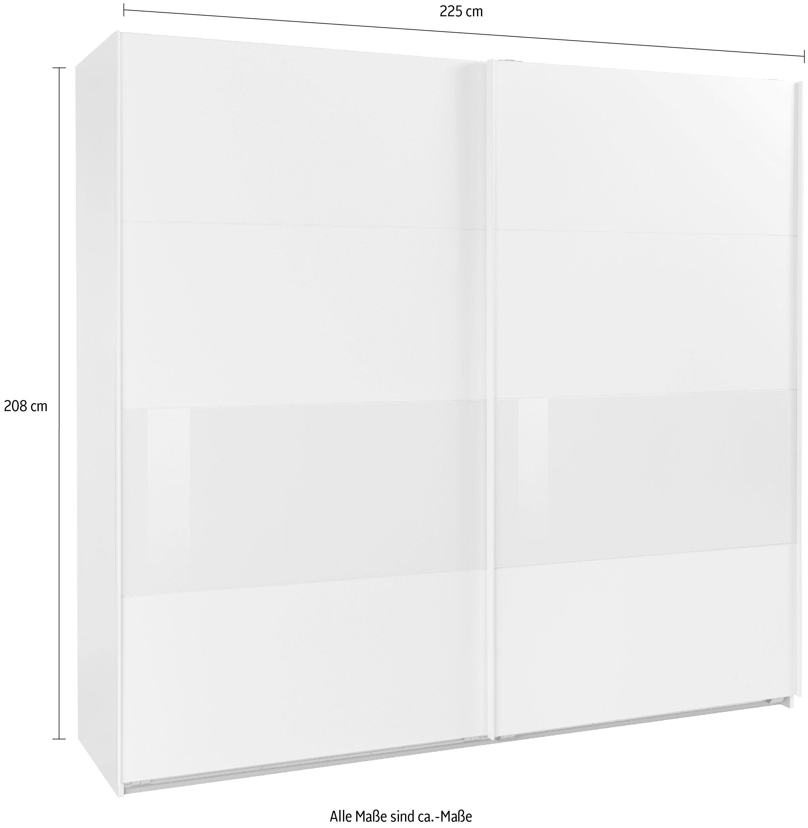 Wimex Zweefdeurkast Bramfeld TOPSELLER Kledingkast met glaselementen en extra planken