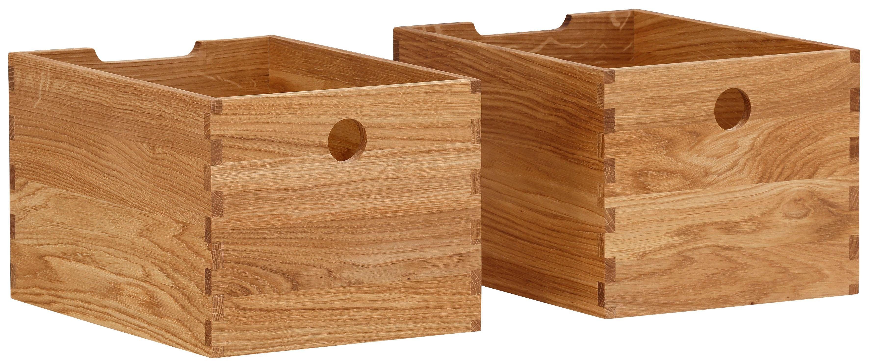 Home affaire Lade 4A4 Eiken, als lade of opbergbox te gebruiken, breedte 24 cm toebehoren voor kinderbedden beige