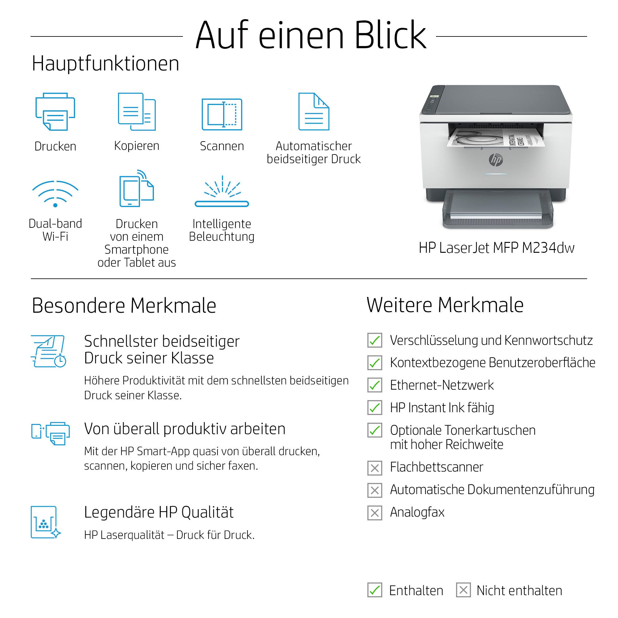HP All-in-oneprinter LaserJet MFP M234dw