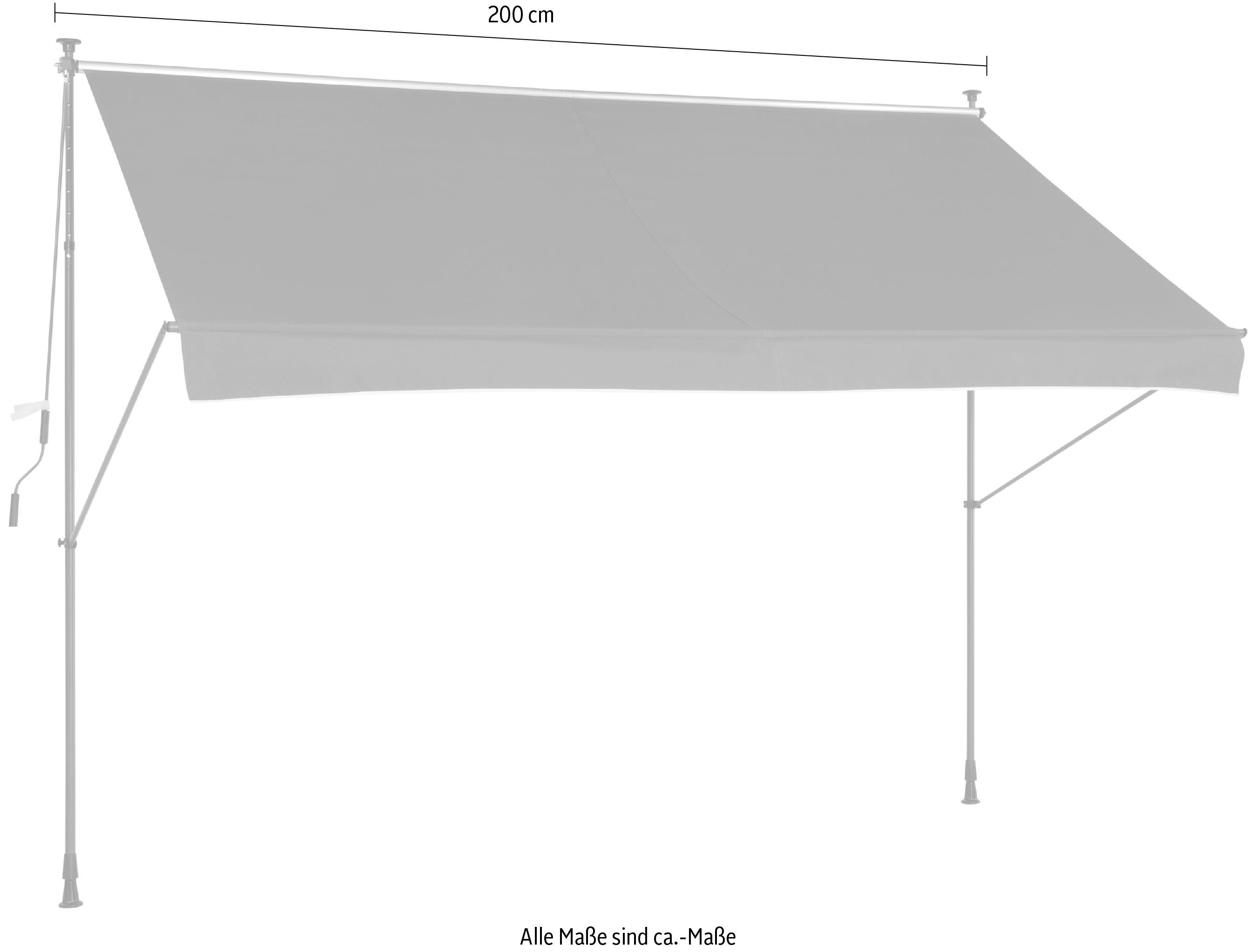 KONIFERA Klemzonnescherm Breedte/ uitval: 200x120 cm
