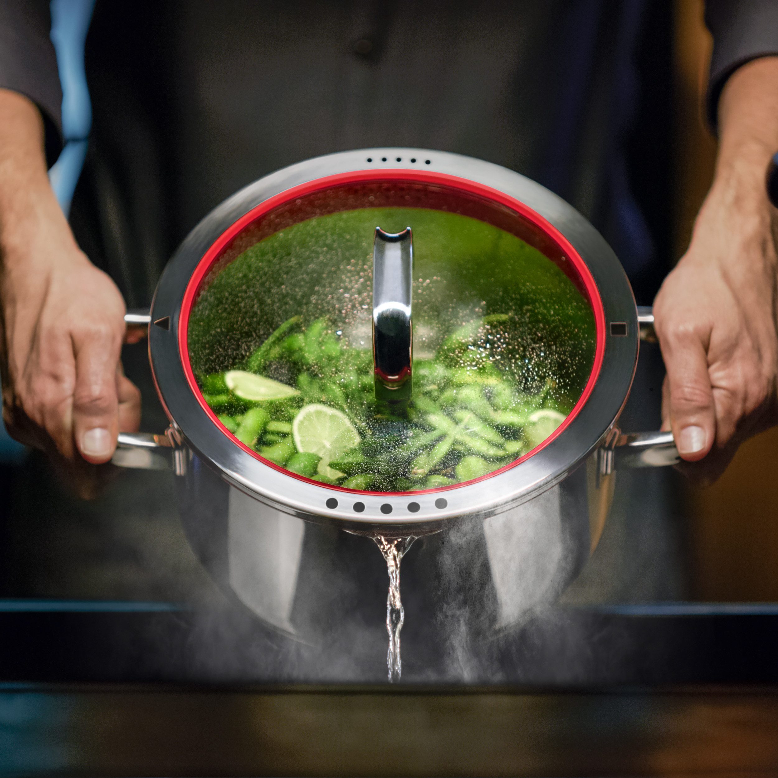 WMF Braadpan Function 4 warmte-reducerende handvatten, met 4 gietfuncties, interne schaalverdeling