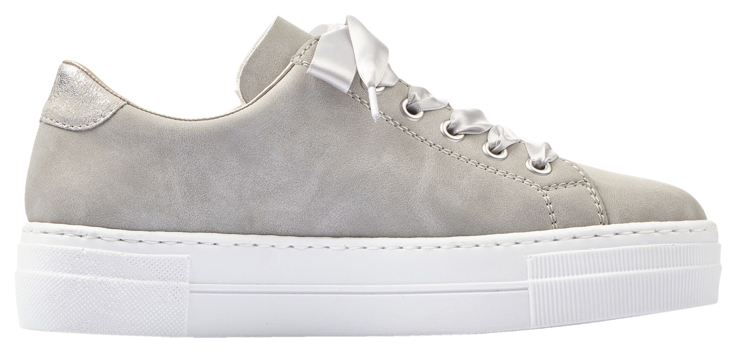Rieker Plateausneakers met decoratieve rits, vrijetijdsschoen, lage schoen, veterschoen