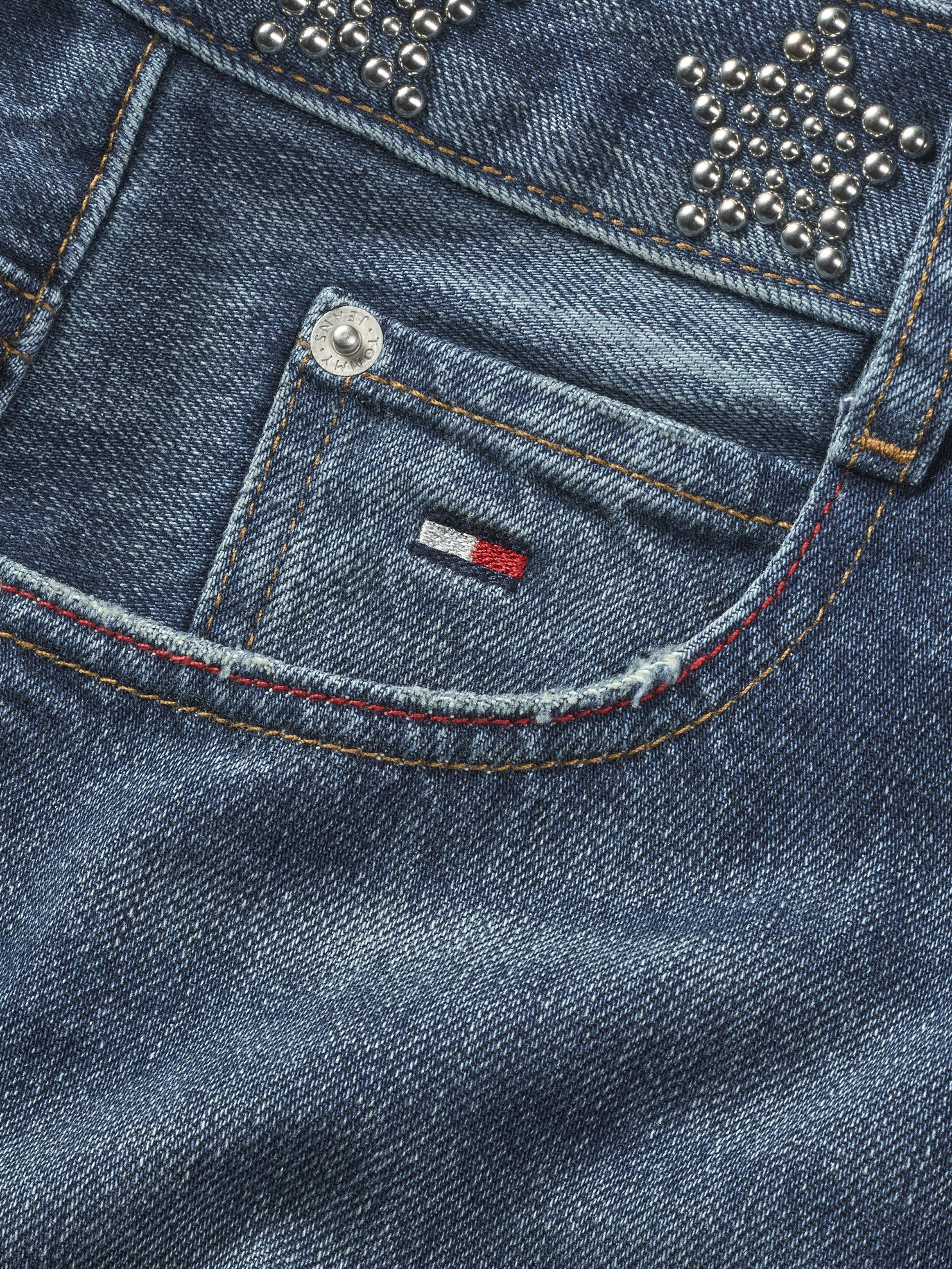 TOMMY JEANS rok STUDDED DENIM MINI SKIRT AI9057
