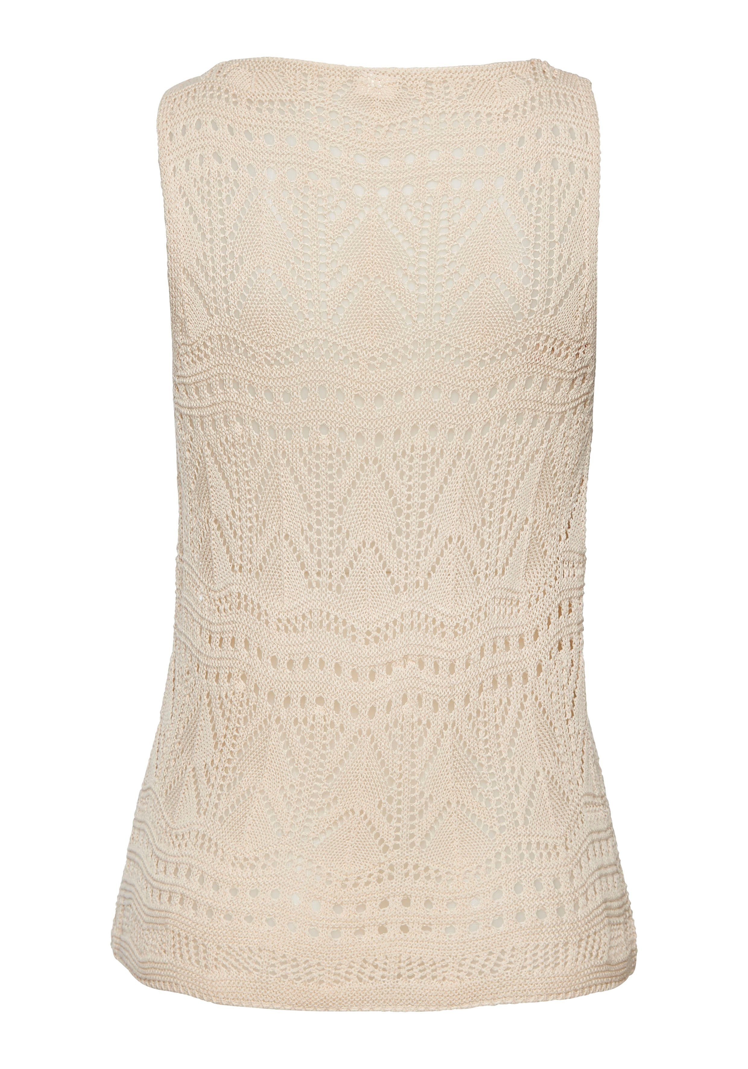 s.Oliver RED LABEL Beachwear Gebreide top met semi-transparant ajourpatroon strandtop met gaatjespatroon