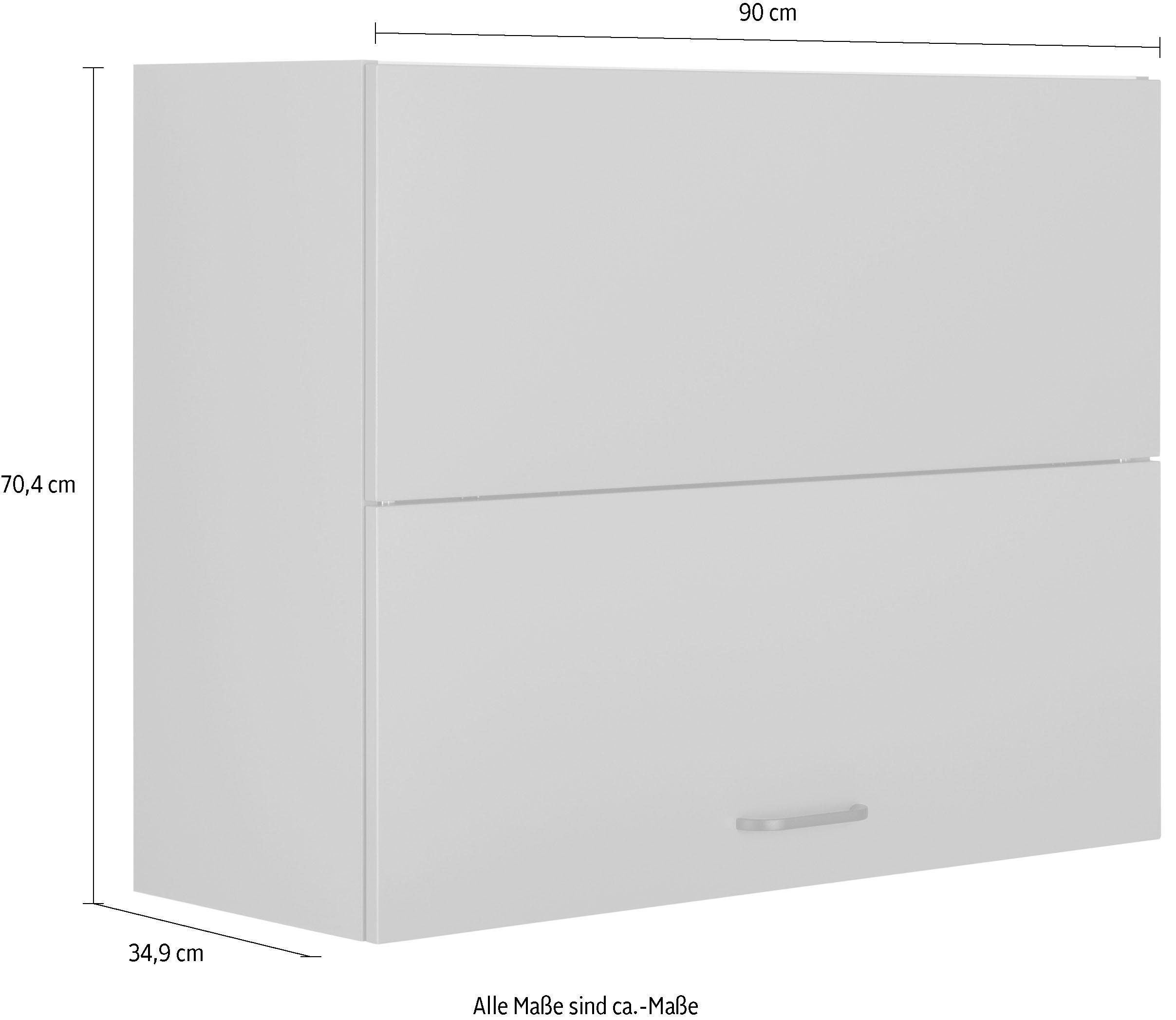 OPTIFIT Hangend kastje met vouwklep Elga met soft-closefunctie en metalen grepen, breedte 90 cm