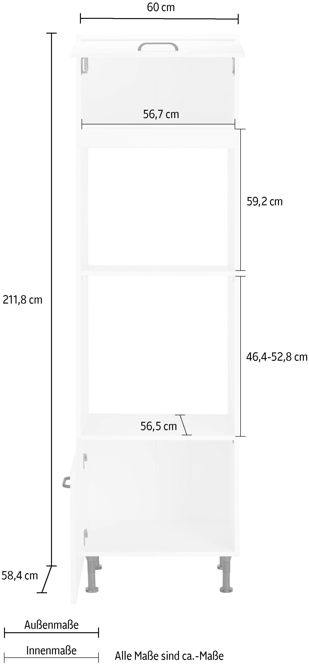 OPTIFIT Ovenombouwkast Elga voor inbouwmagnetron, met soft-closefunctie, breedte 60 cm