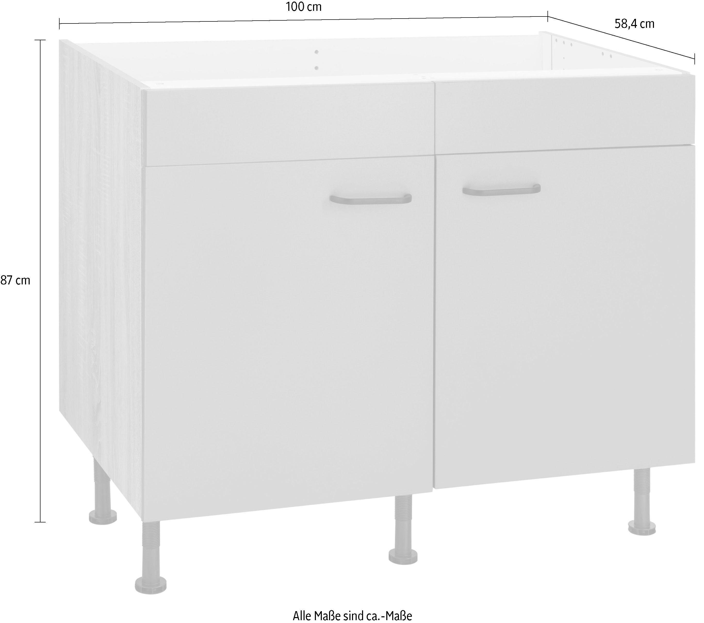 OPTIFIT Gootsteenkast Elga met soft-close-functie, in hoogte verstelbare poten, breedte 100 cm