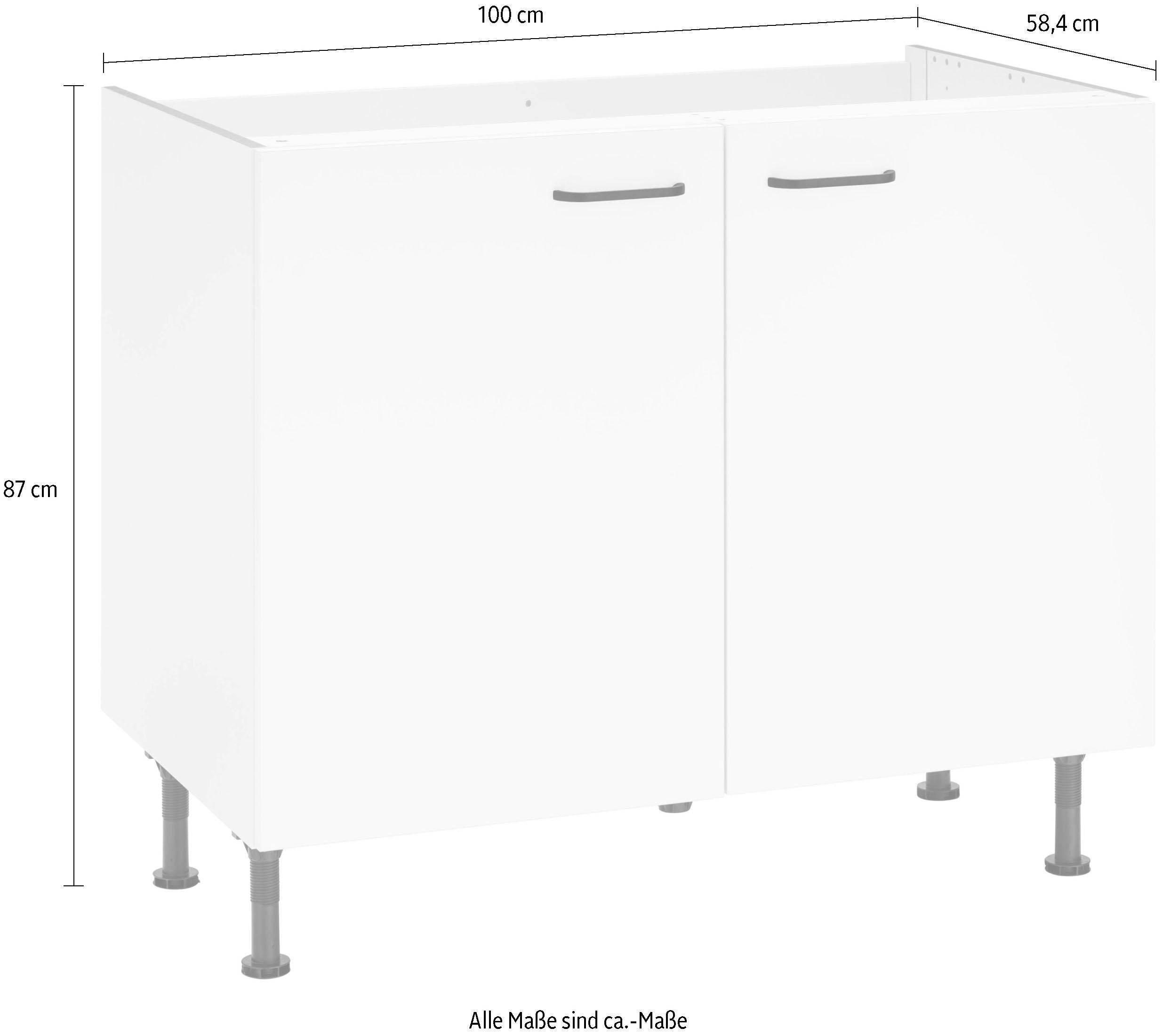 OPTIFIT Gootsteenkast Elga met soft-close-functie, in hoogte verstelbare poten, breedte 100 cm