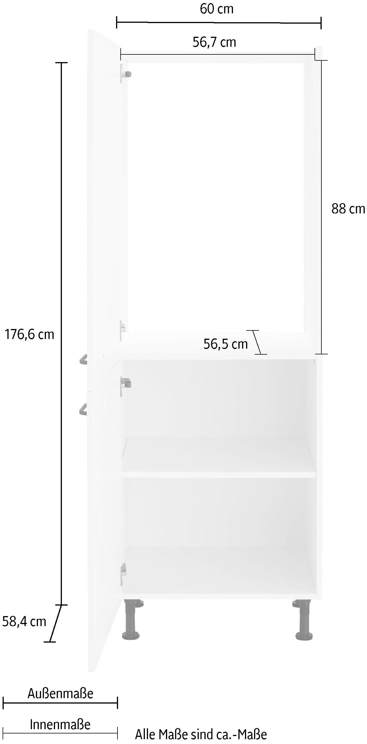 OPTIFIT Koelkastombouw Elga met soft-close-functie, in hoogte verstelbare poten, breedte 60 cm