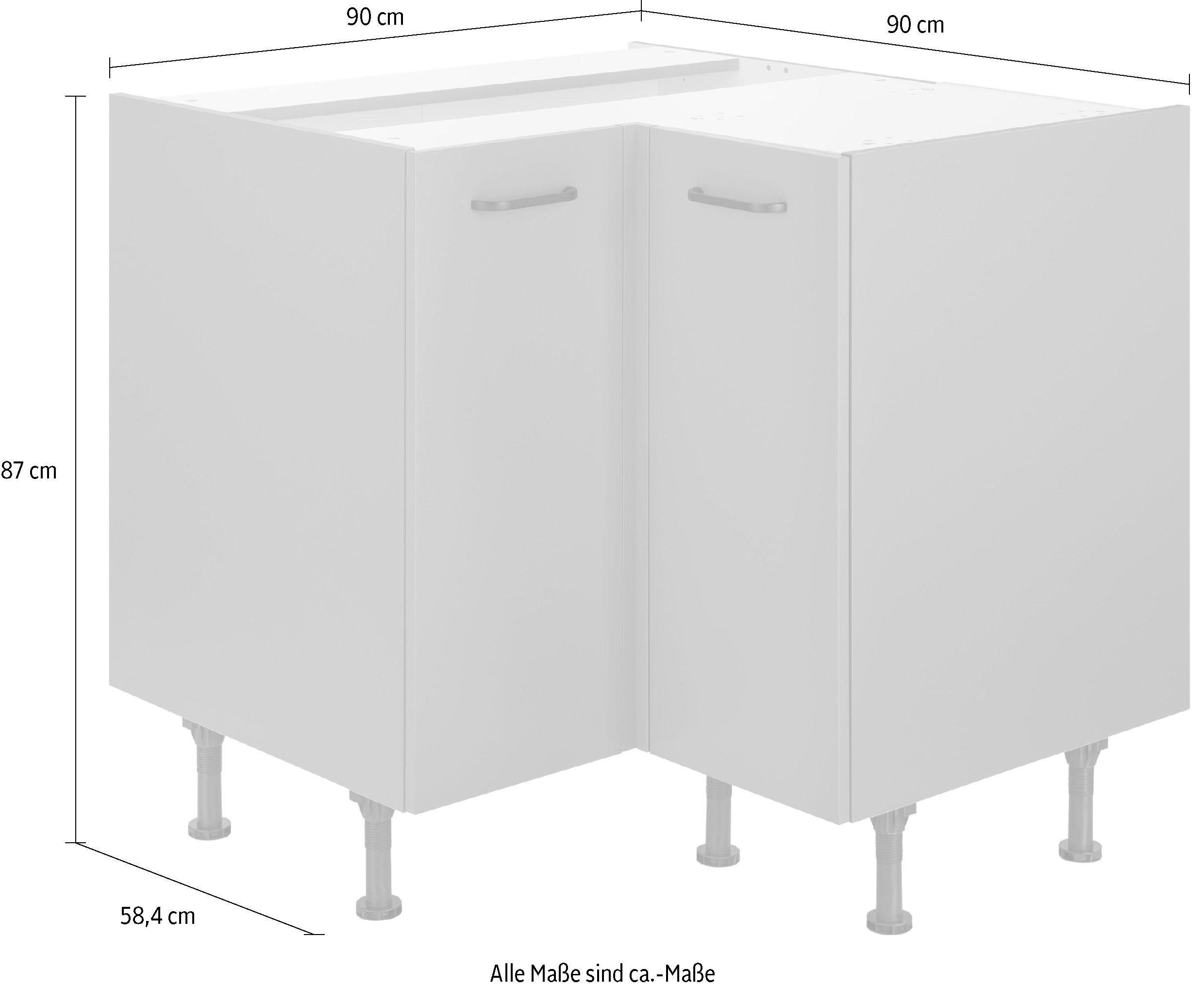 OPTIFIT Hoekonderkast Elga met soft-close-functie, in hoogte verstelbare poten, breedte 90x90 cm