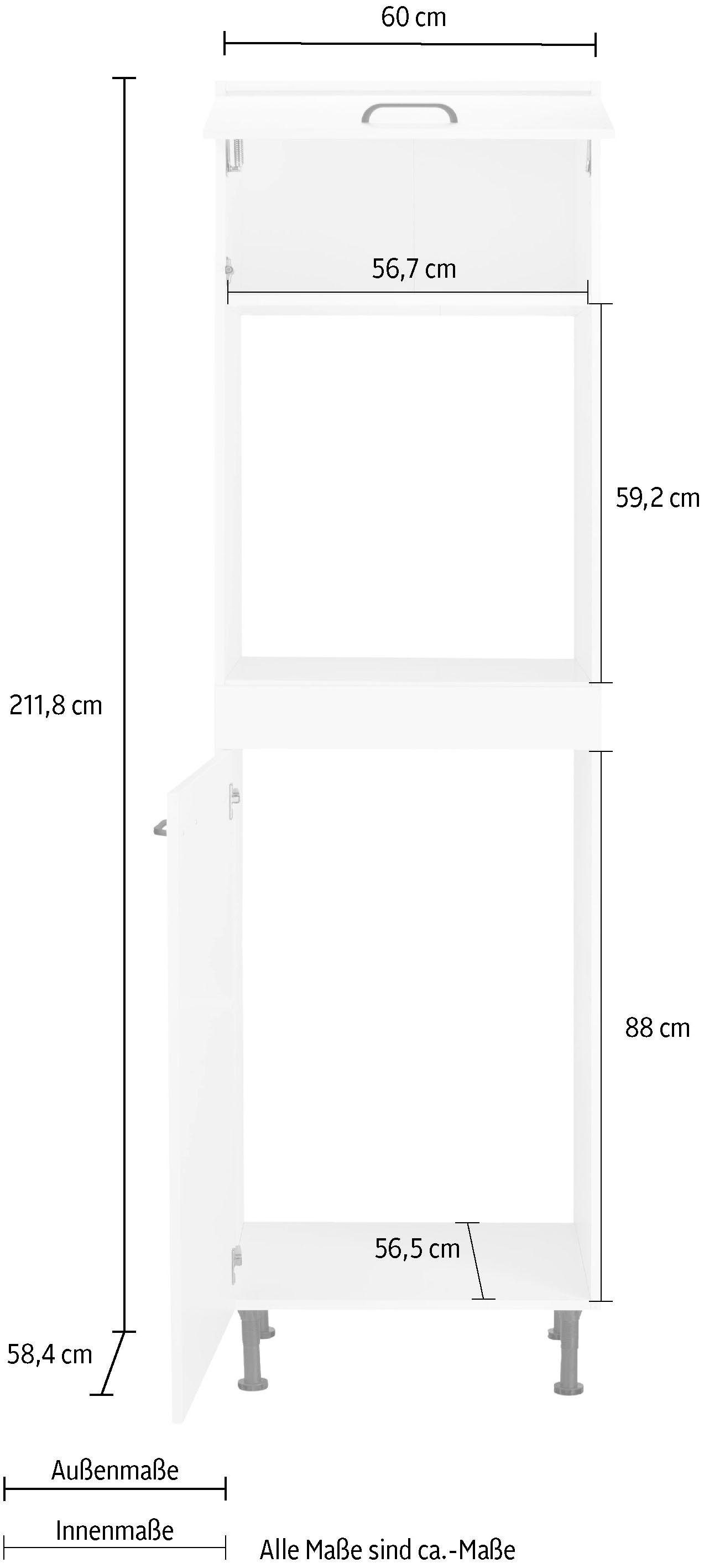 OPTIFIT Oven-/koelkastombouw Elga met soft-close-functie, in hoogte verstelbare poten, breedte 60 cm