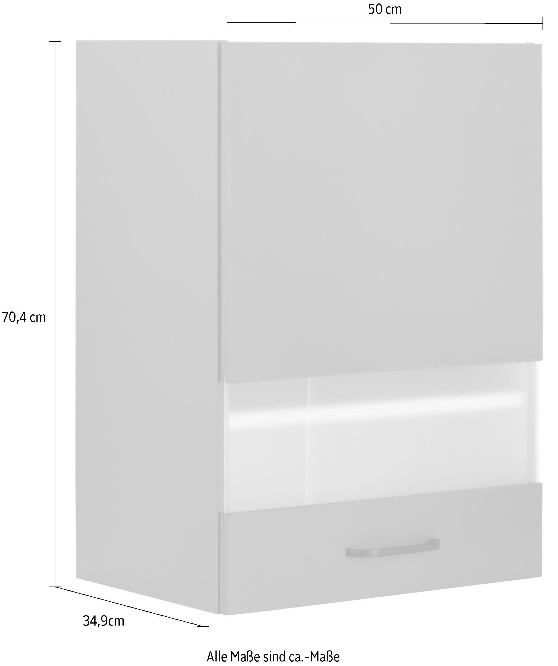 OPTIFIT Hangend kastje met glasdeur Elga met soft-closefunctie en metalen greep, breedte 50 cm