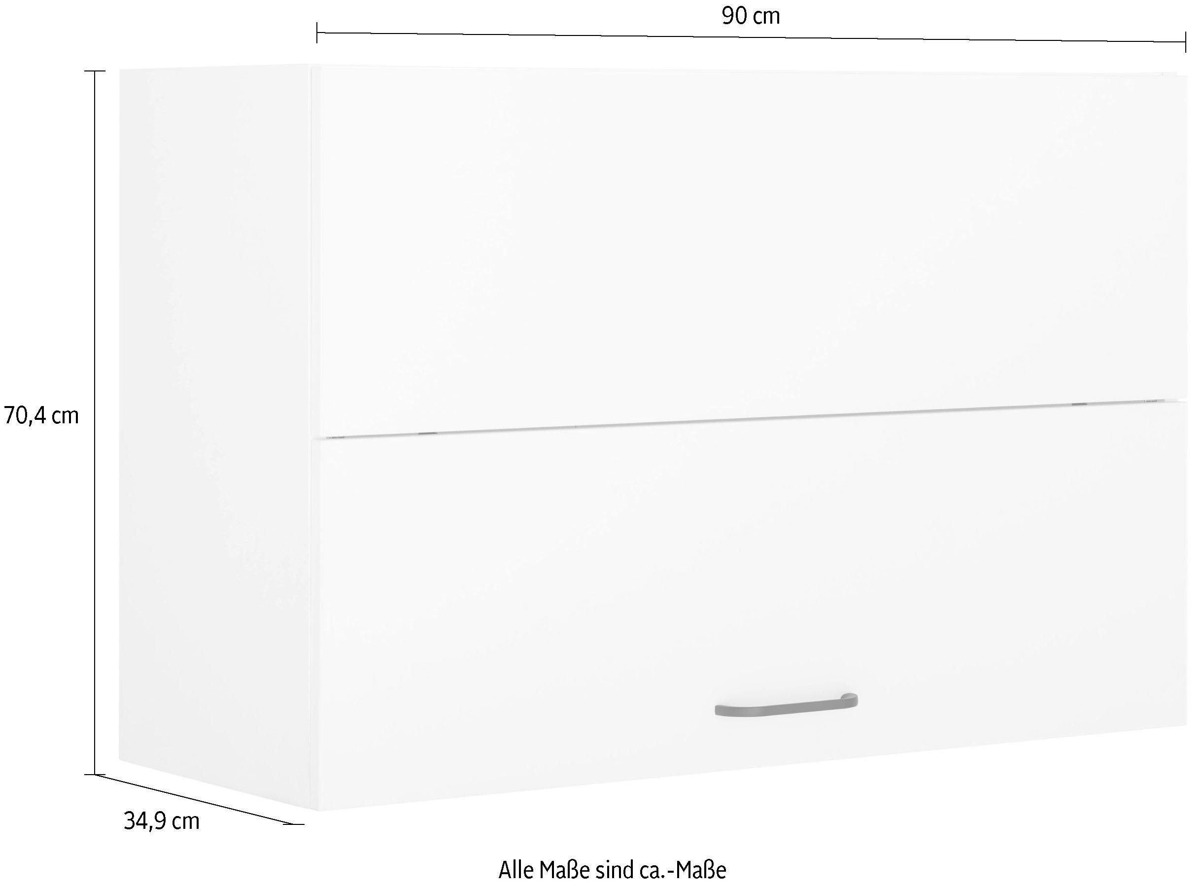 OPTIFIT Hangend kastje met vouwklep Elga met soft-closefunctie en metalen grepen, breedte 90 cm