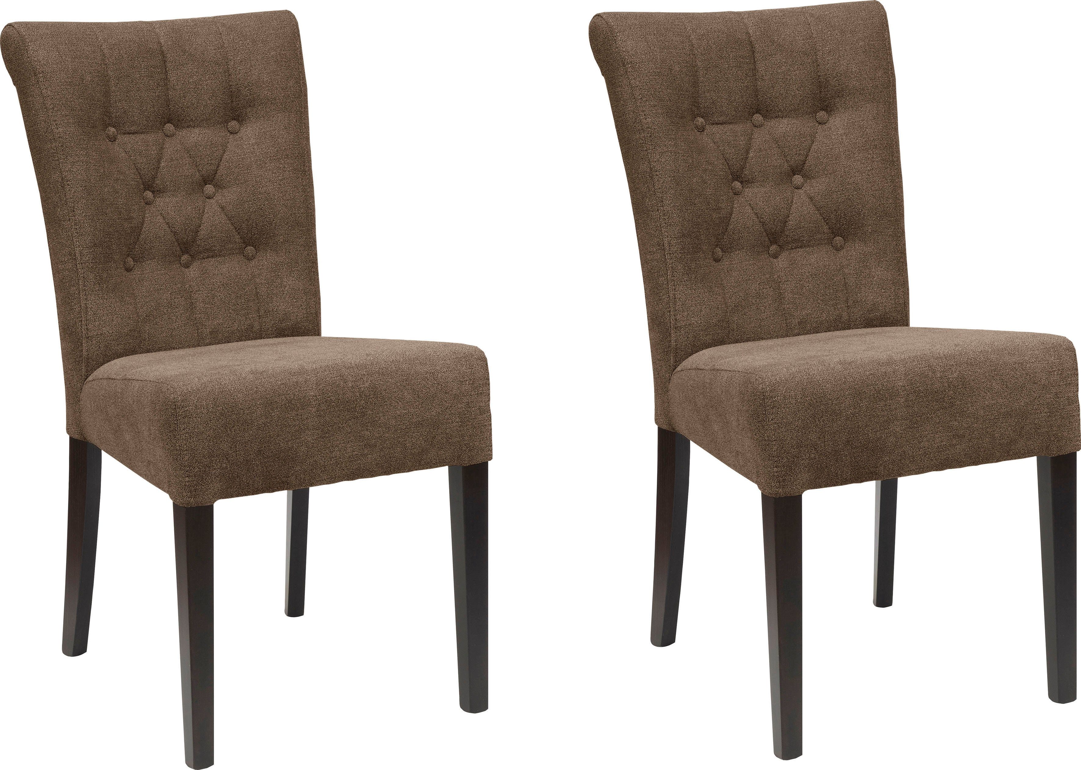 Home affaire Eetkamerstoel Queen BESTSELLER Gestoffeerde stoel met knoopdetails, set van 2, 4 of 6