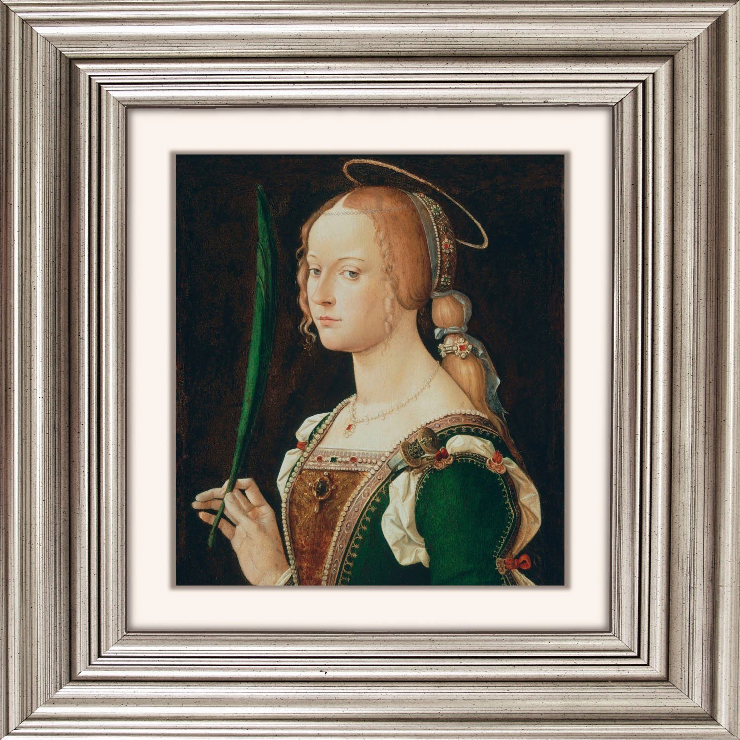 queence Artprint op acrylglas Vrouw Fine Art-print in galeriekwaliteit foto schilderijen groen