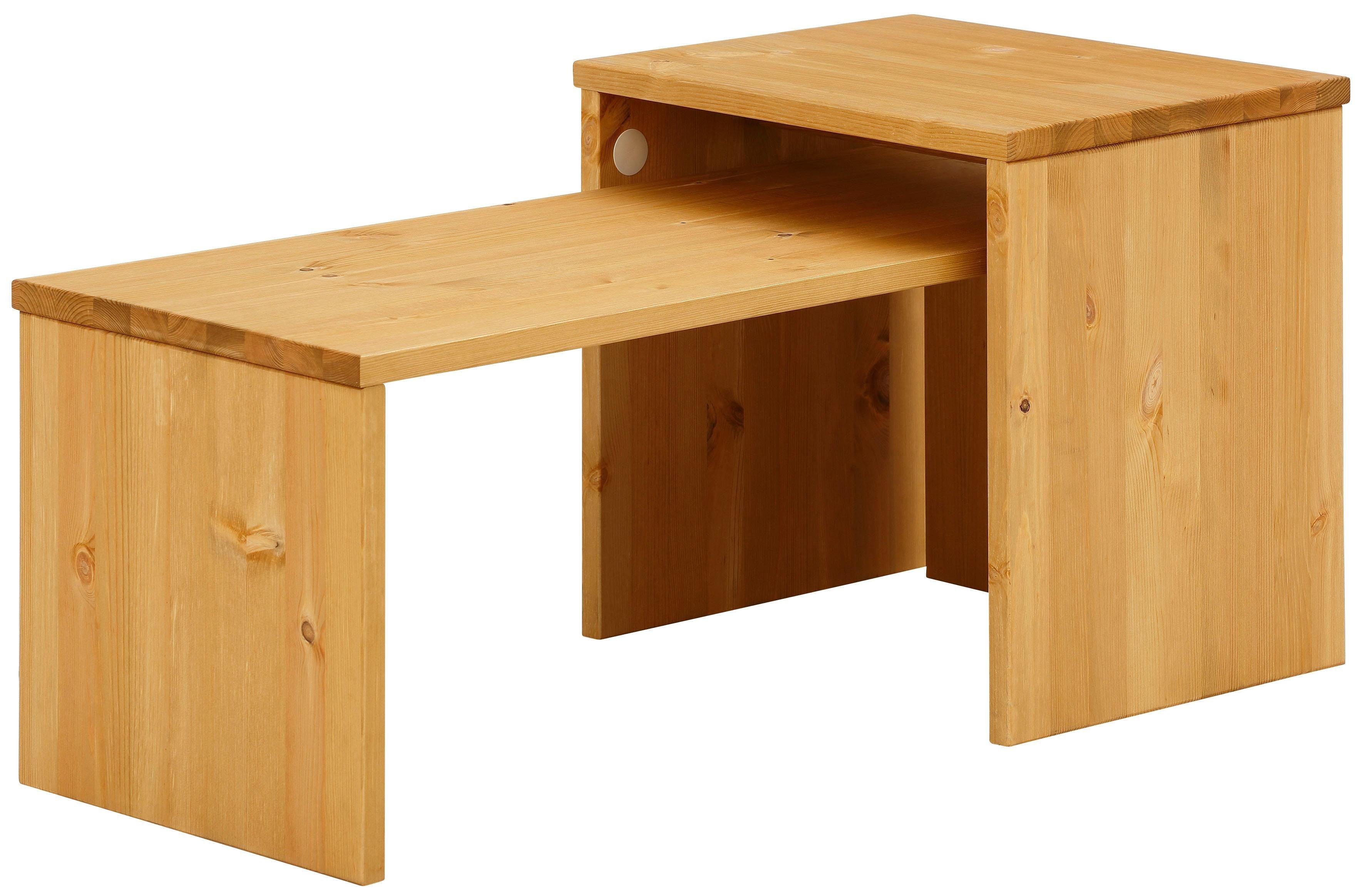 Home affaire Salontafel Leinz van massief grenen, tafelbladen in twee diktes te bestellen, breedte 100 cm (set, 2 stuks)