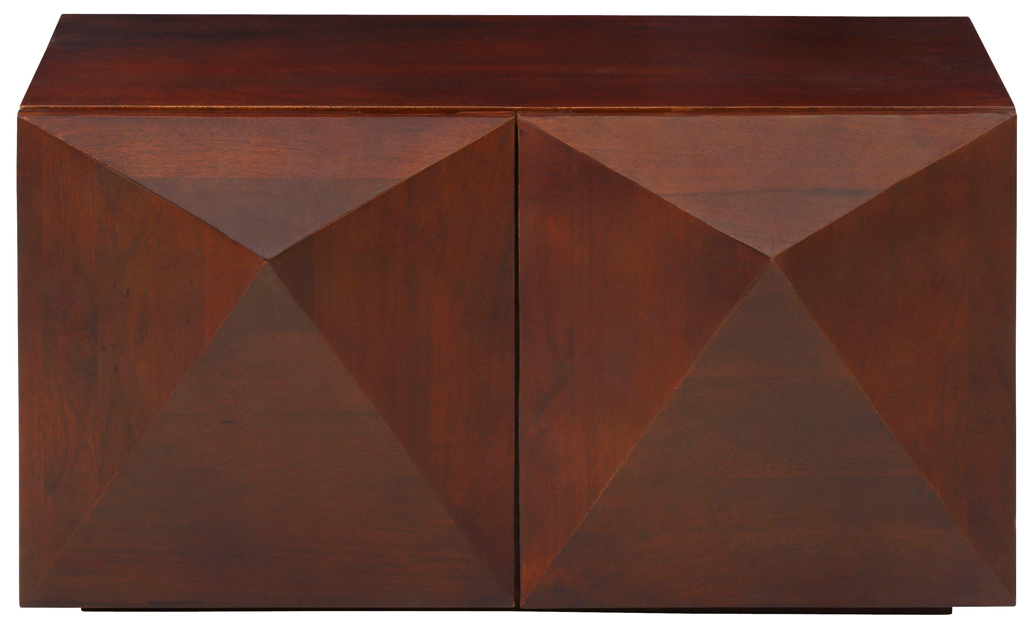 Home affaire Salontafel Diamond van massief mangohout in 3d-look op de buitenkanten, breedte 90 cm