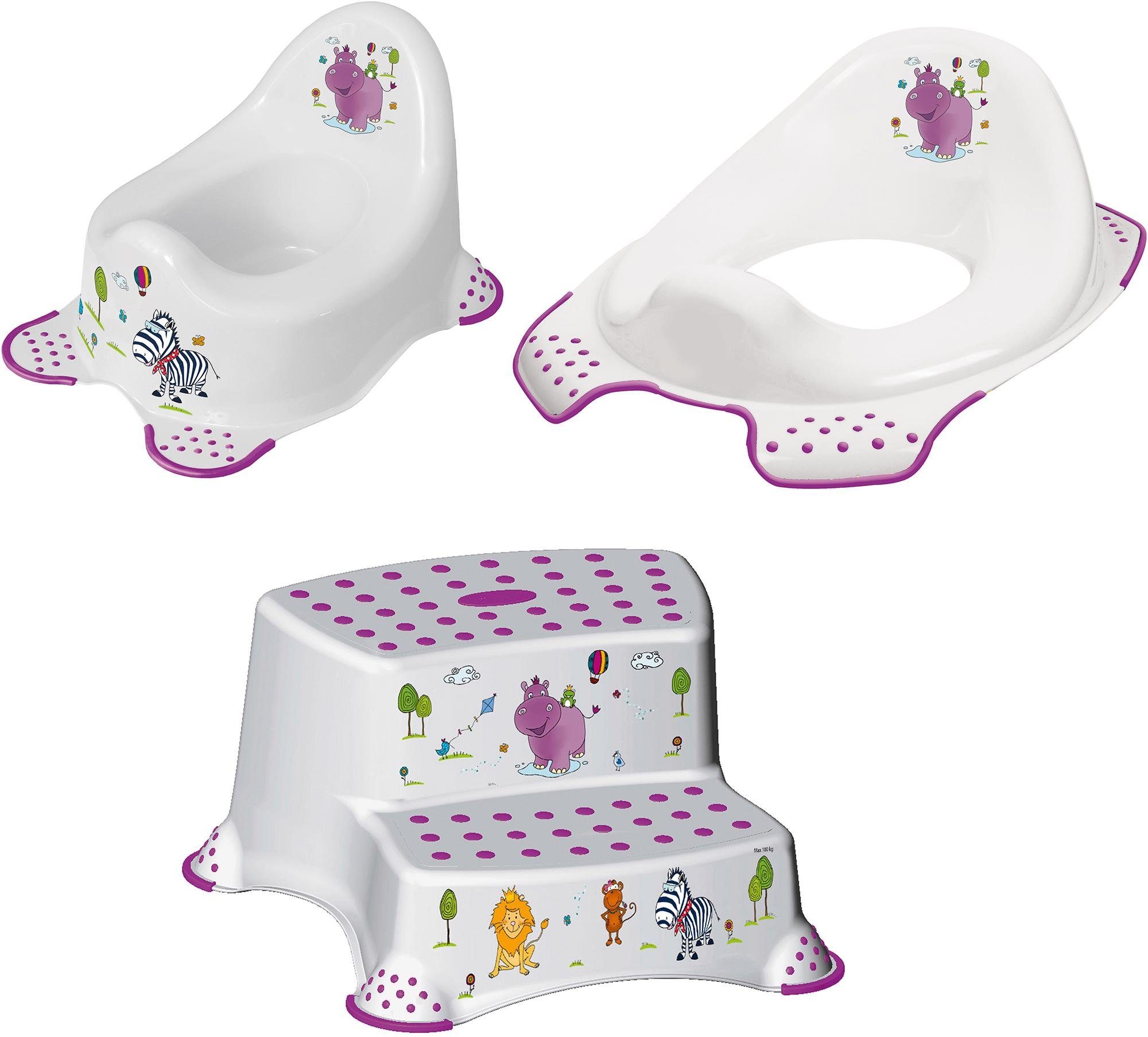 keeeper Potje Hippo, wit Kinderopvangset - potje, toiletbril en opstapje (set, 3-delig)