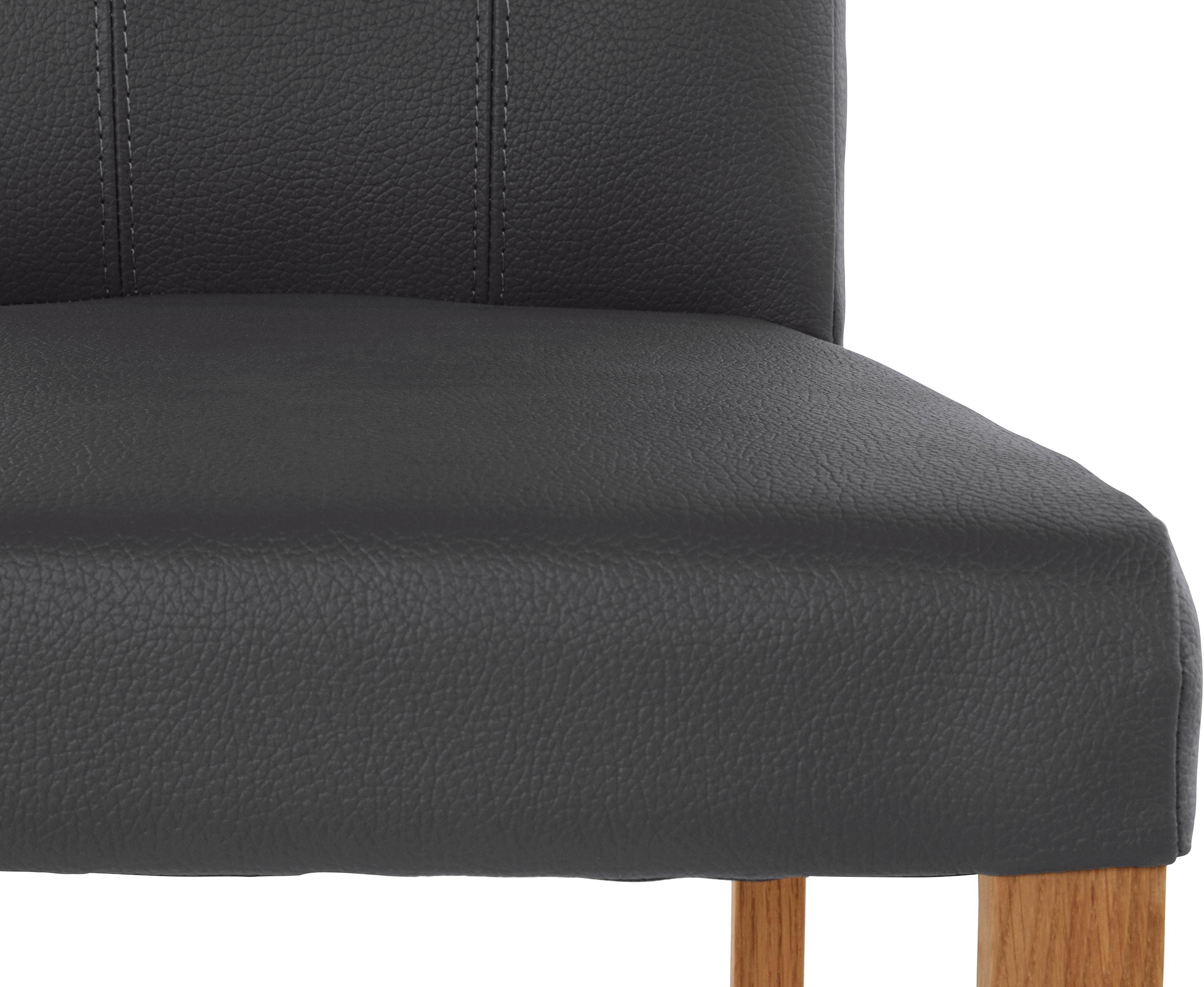 Home affaire Eetkamerstoel Roberta met bekleding van echt leer en frame van eiken massief hout (set, 2 stuks)