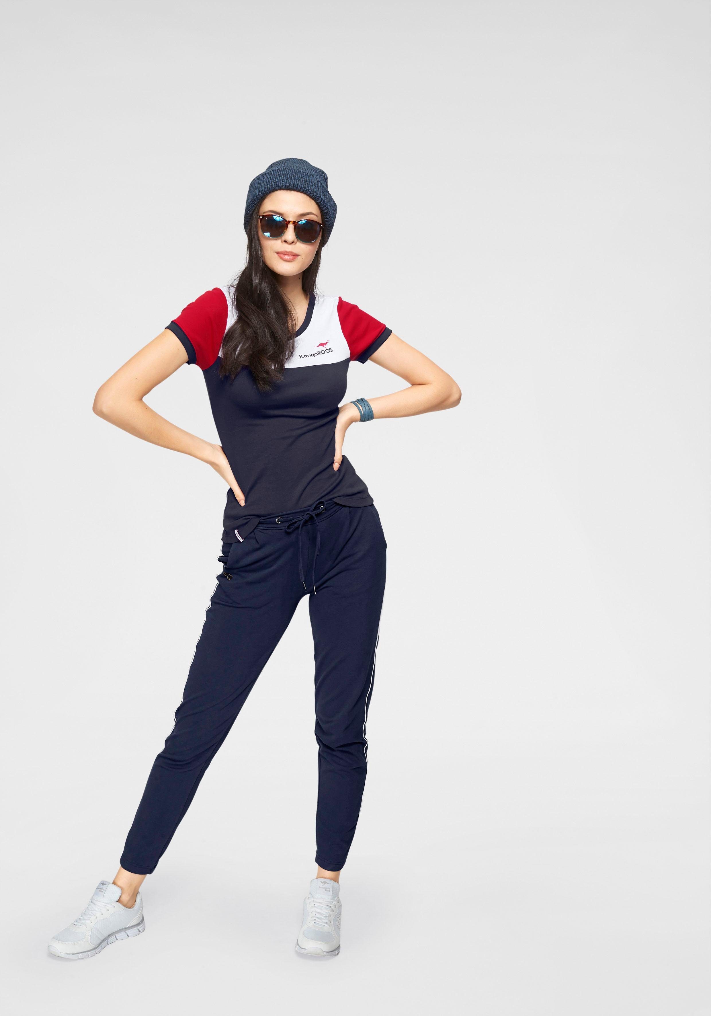 KangaROOS Jogpants met contraststrepen opzij