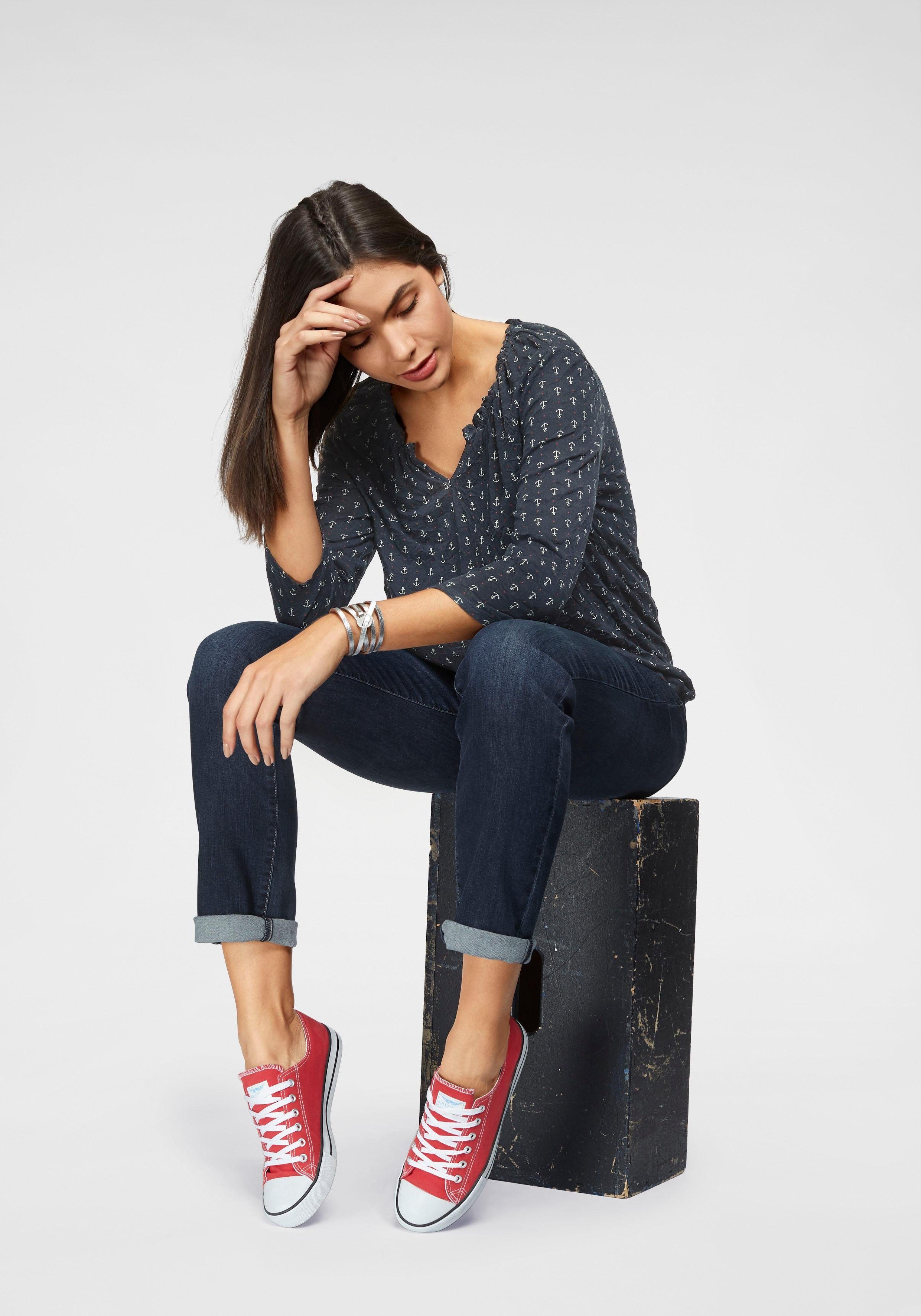 Tom Tailor Rechte jeans Alexa straight met contrasterende stiksels