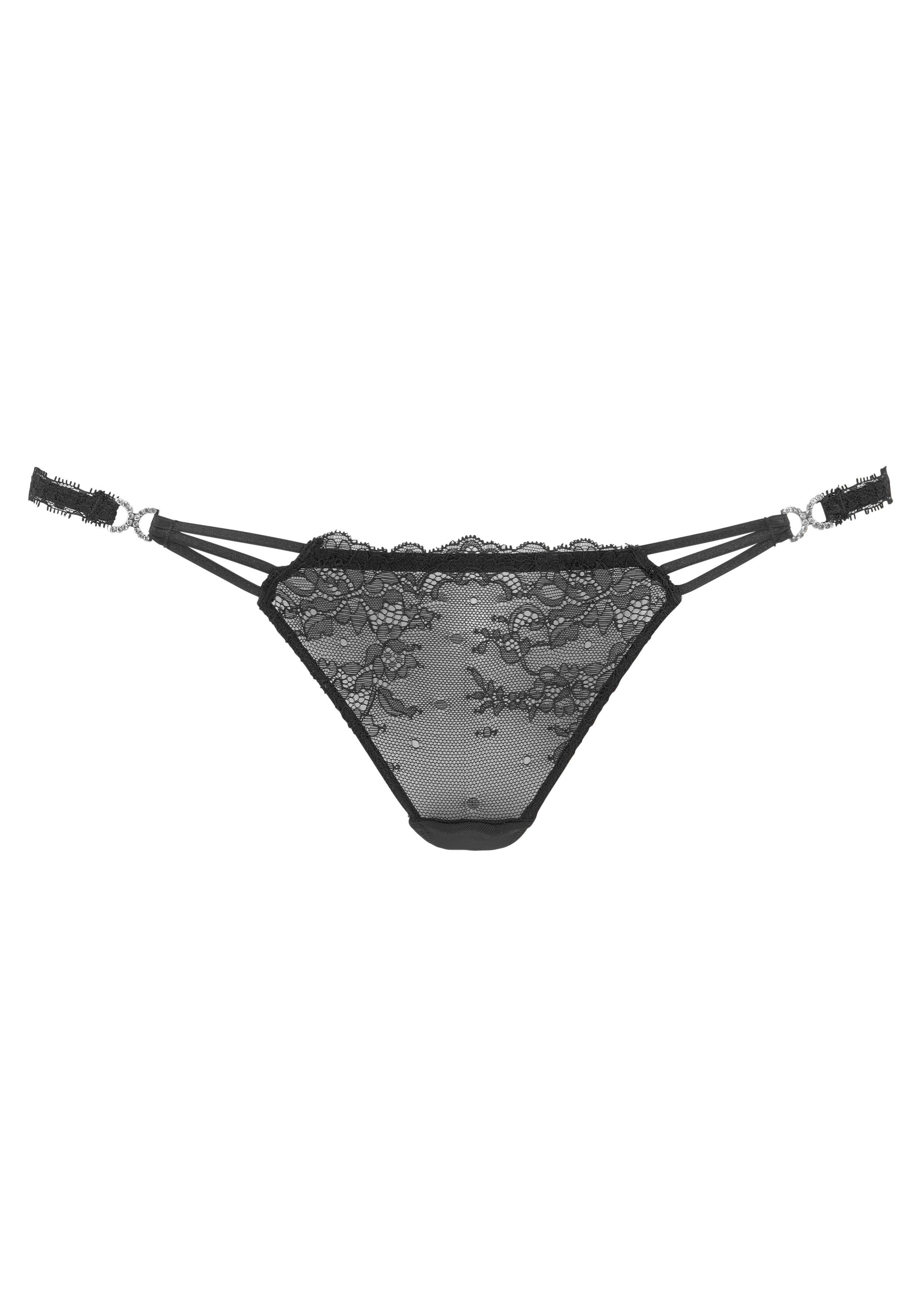 Lascana String met decoratieve stras-gespriempjes