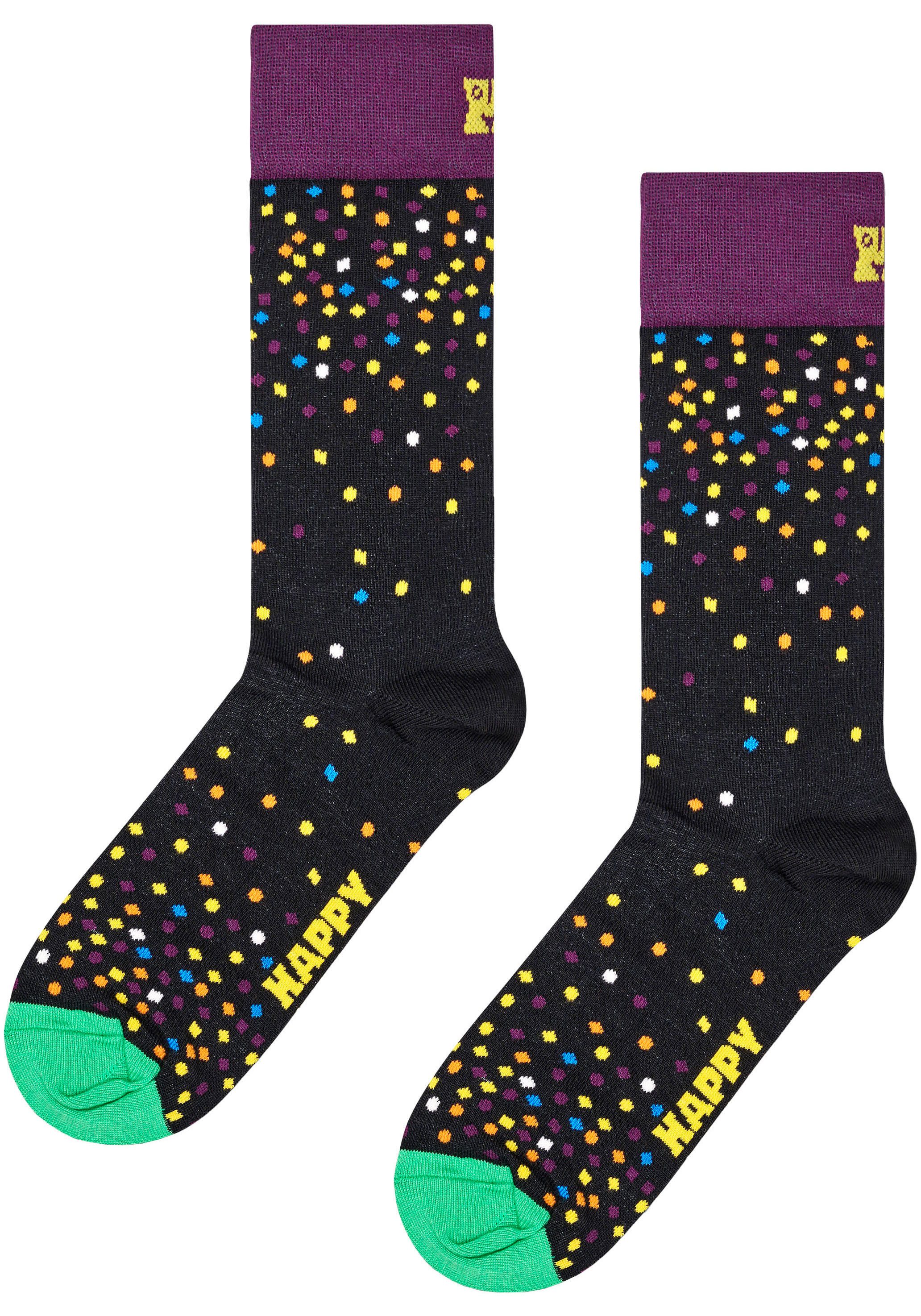 Happy Socks Lange sokken met partymotief (Set van 2)